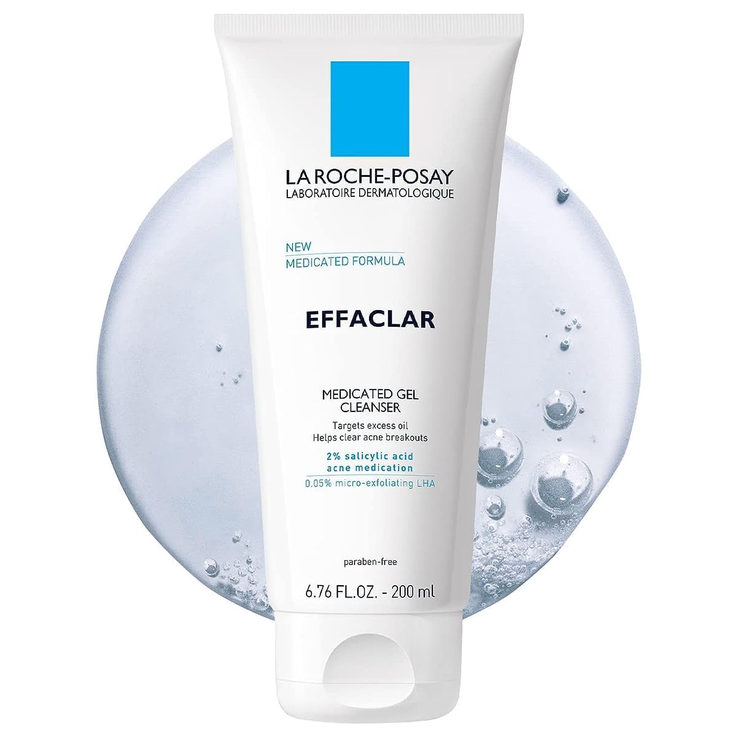 La Roche-Posay Effaclar Medicated Gel Cleanser, 2% Salicylic Acid Cleanser + LHA + Glycerin, Foaming Acne Face Wash, Helps Clear &amp;amp; Prevent Acne Breakouts, Oil Free, Targets Excess Oil