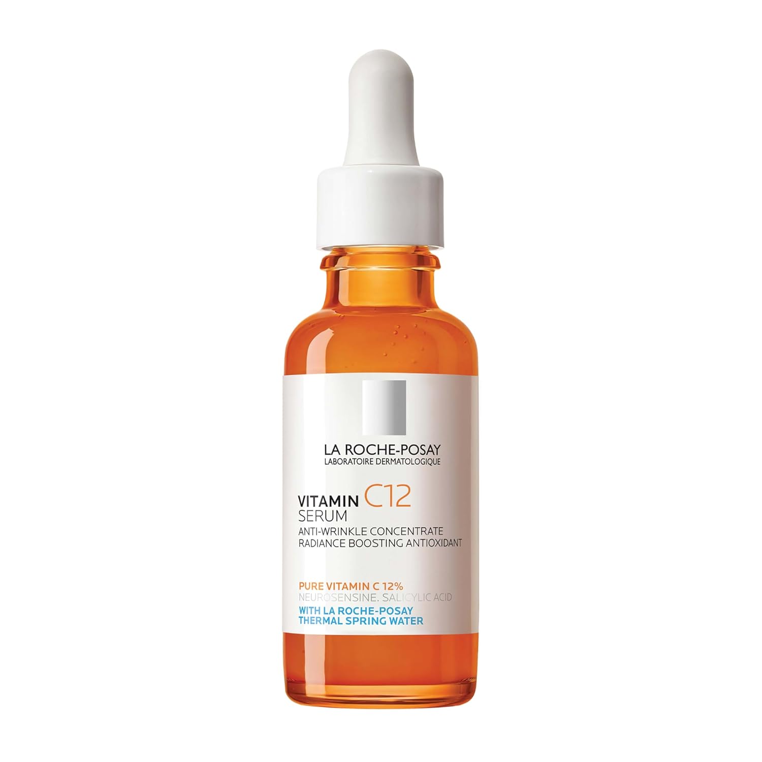 La Roche-Posay Pure 12% Vitamin C Serum For Face With Hyaluronic Acid &amp;amp; Salicylic Acid, Hydrating Face Serum, Boost Radiance &amp;amp; Reduce Wrinkles, 2 Formulas for Normal or Oily Skin Control