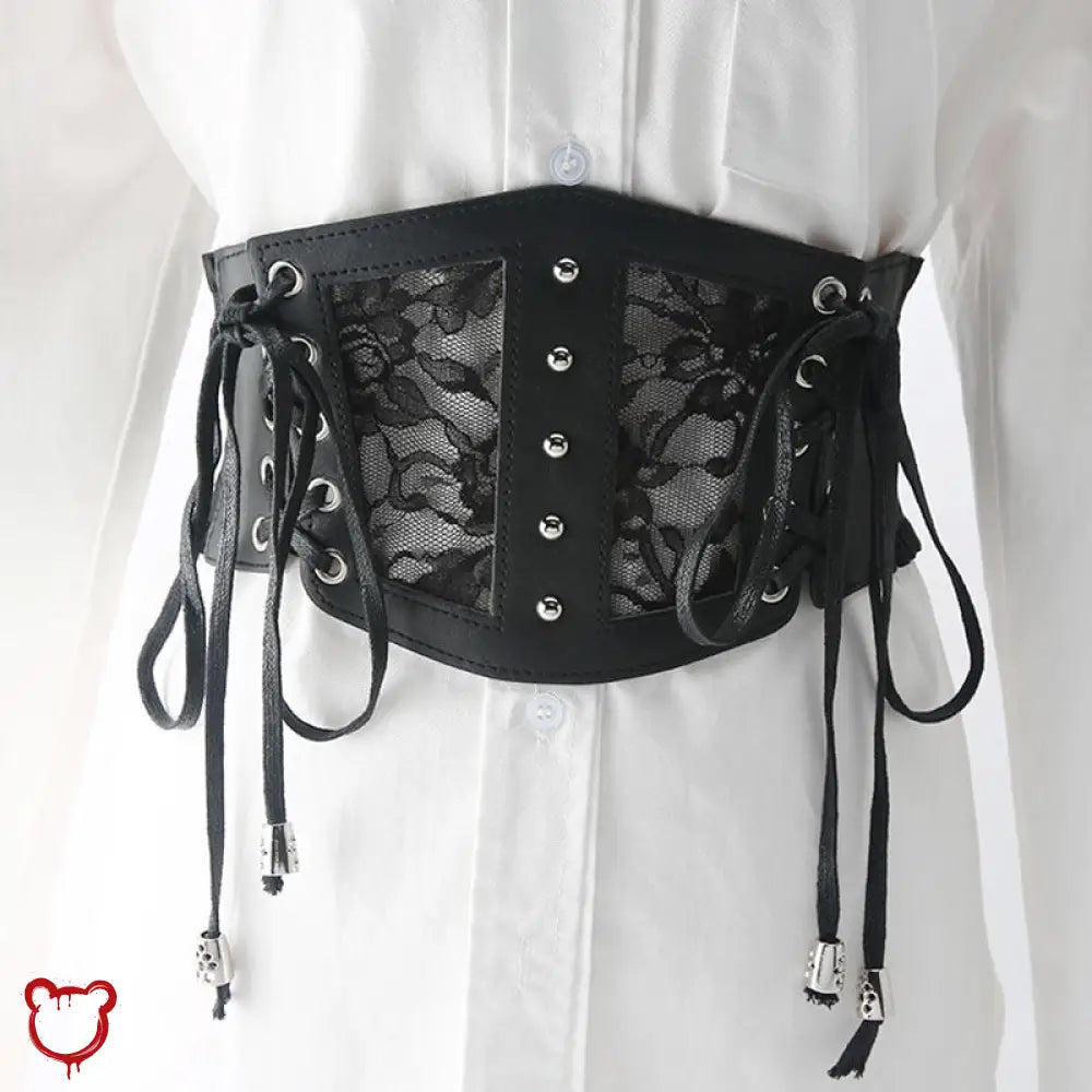 “So Waisted” Lace-Up PU Corset Belt