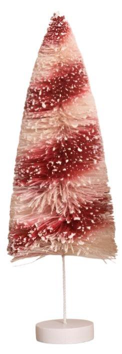 Candy Cane Bottle Brush Trees - 12&amp;quot;