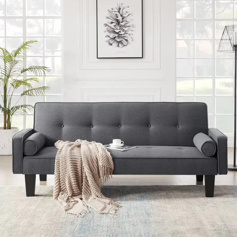 (.23) Style Loft Collection Granite Pull Point Tufted Button Sofa