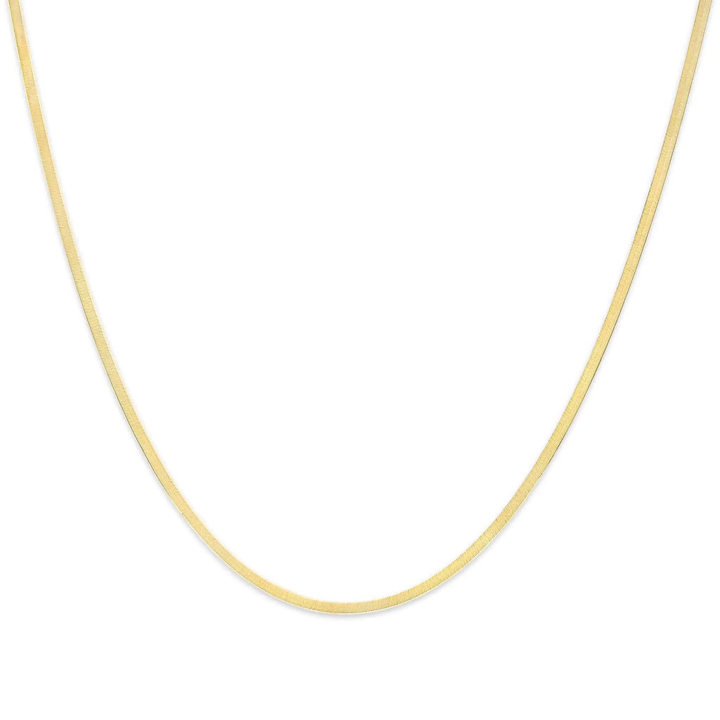 Style Loft Collection Unisex Solid 14K Gold 2.8mm Imperial Herringbone Chain Necklace
