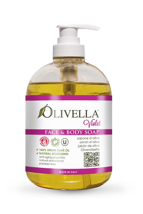 OLIVELLA Face &amp;amp; Body Liquid Soap Violet 16.9 oz