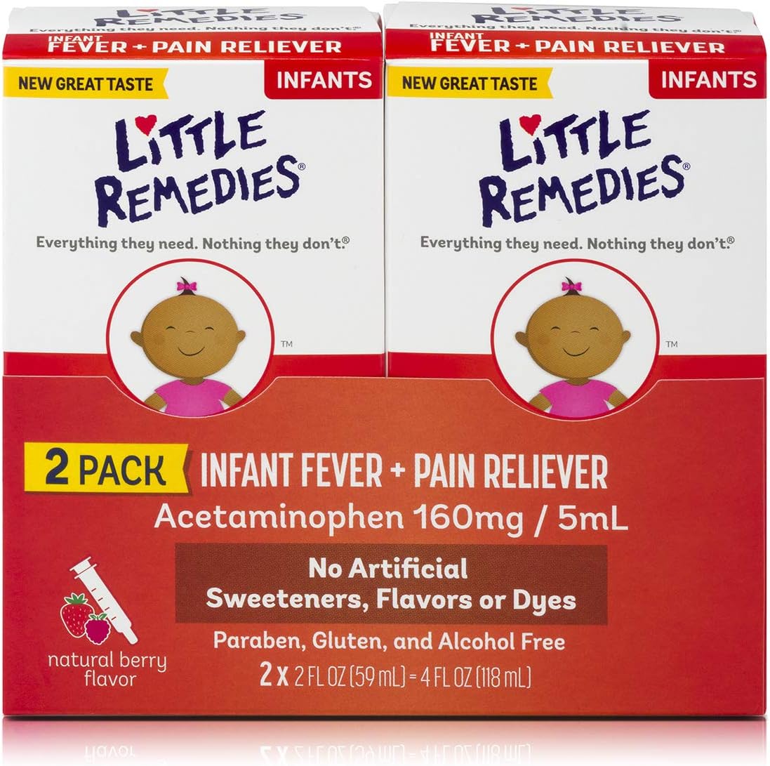 Little Remedies Infant Fever &amp;amp; Pain Reliever, Natural Berry Flavor, 2 Fl Oz (Pack of 2)