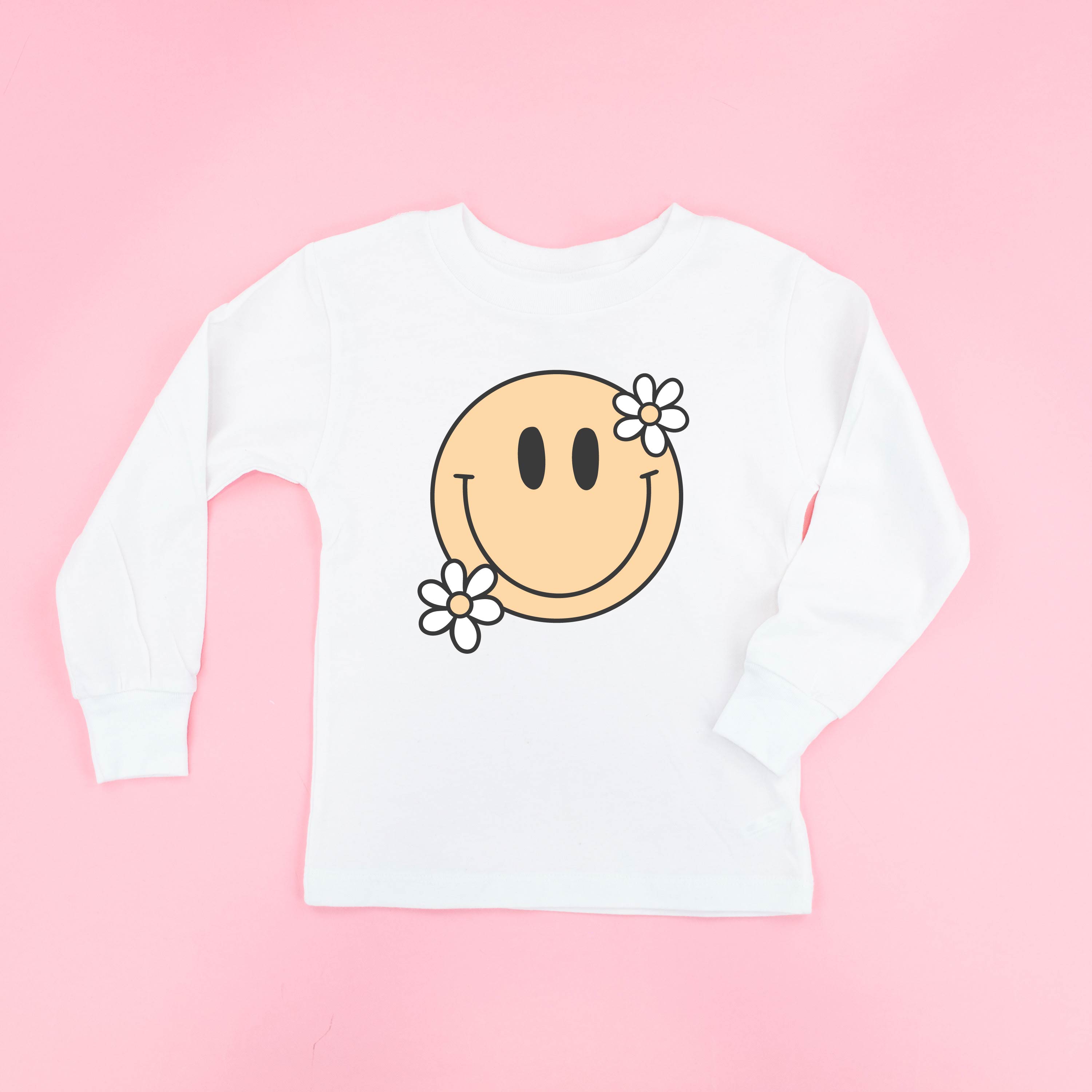 Big Smiley w/ Flowers - Child Long Sleeve Tee