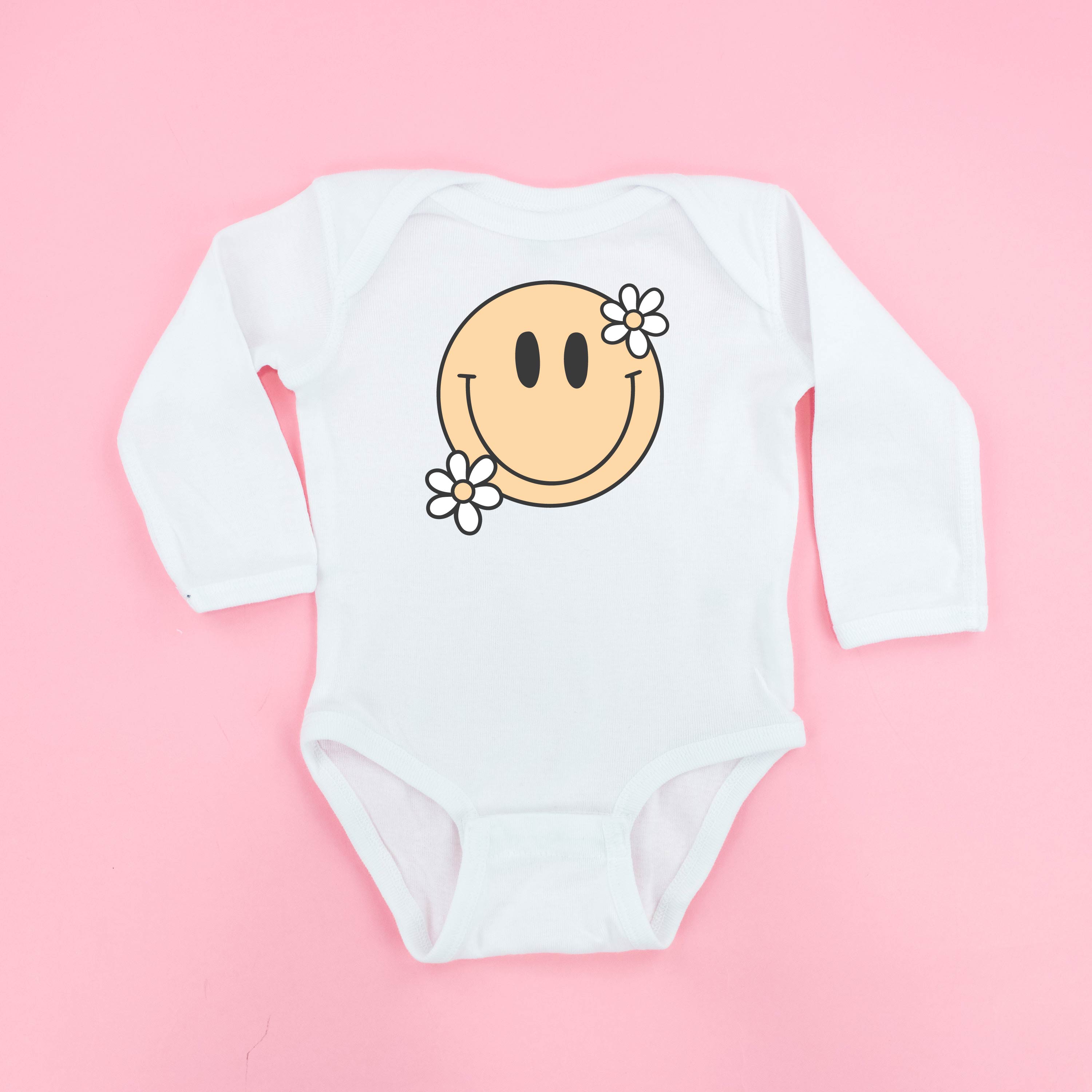 Big Smiley w/ Flowers - Child Long Sleeve Tee