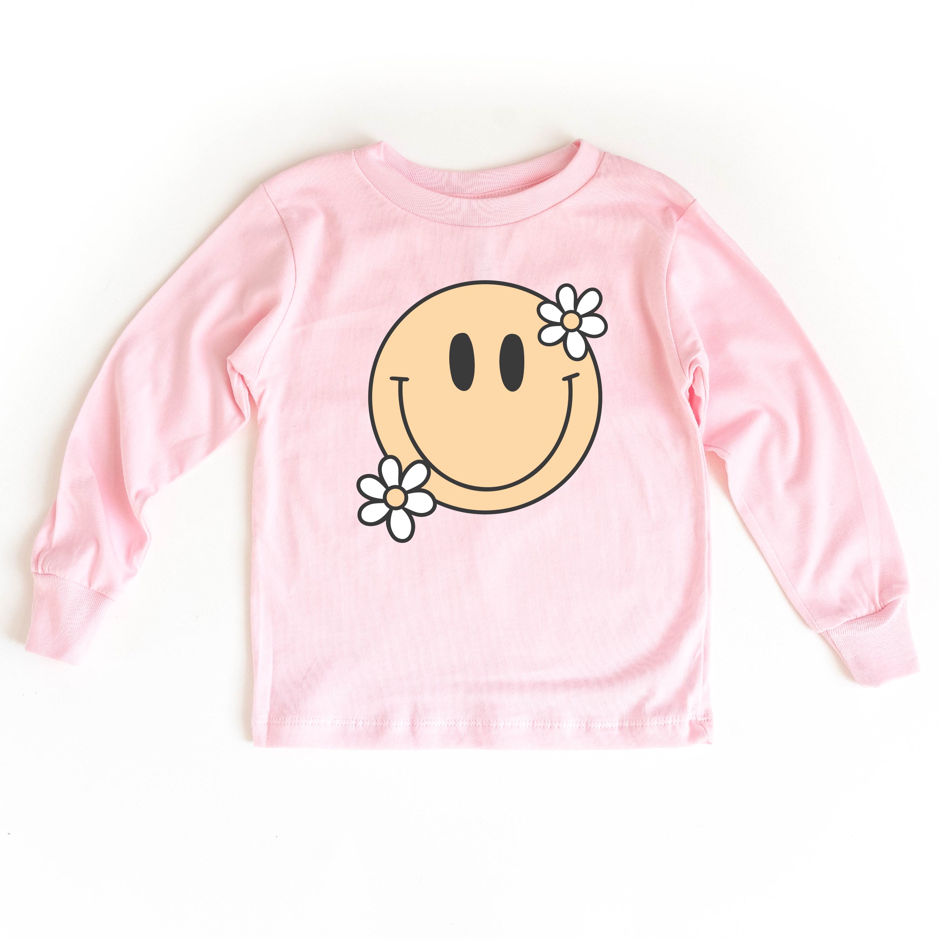 Big Smiley w/ Flowers - Child Long Sleeve Tee