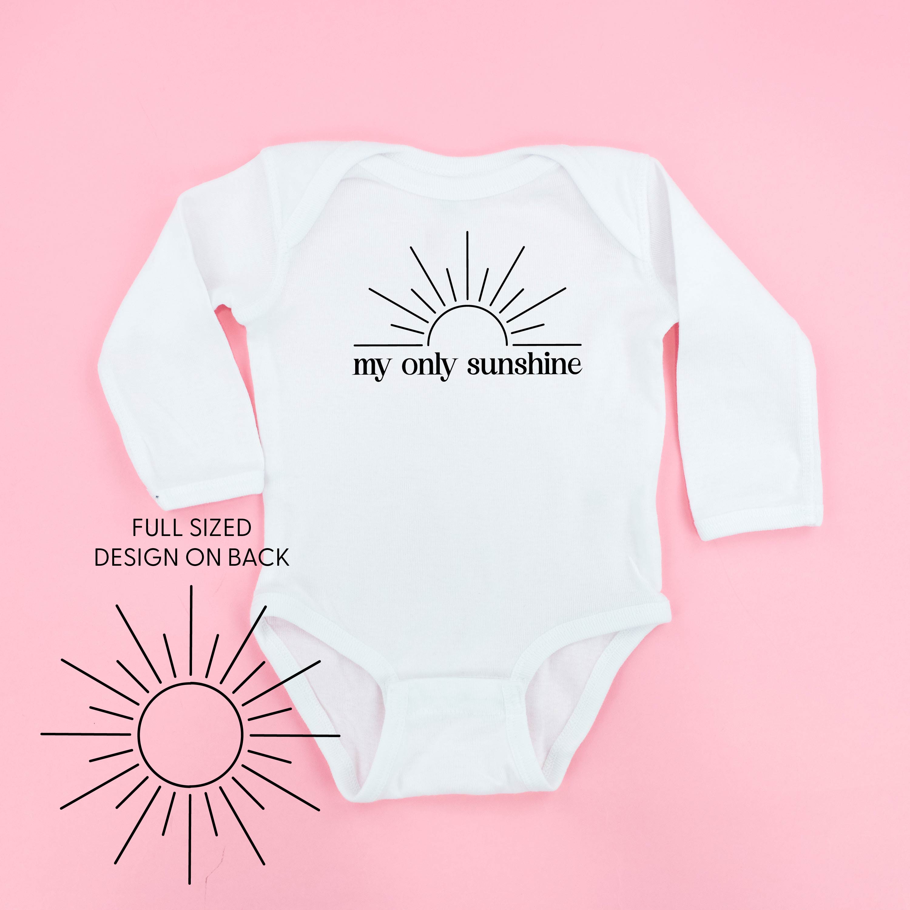 My Only Sunshine w/ Full Sun on Back - Child Long Sleeve Tee