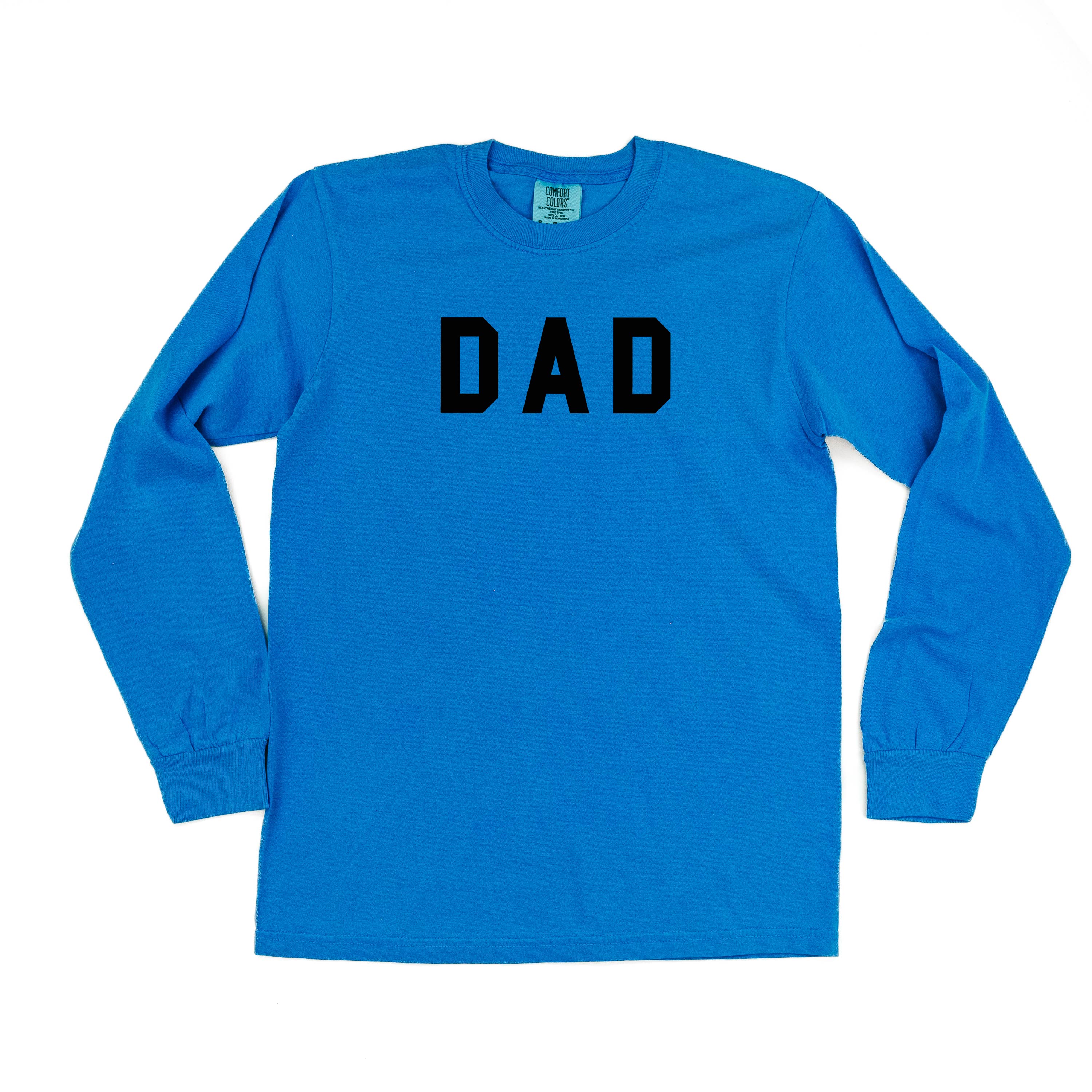 Dad - Standard Block Font - Long Sleeve Comfort Colors Tee