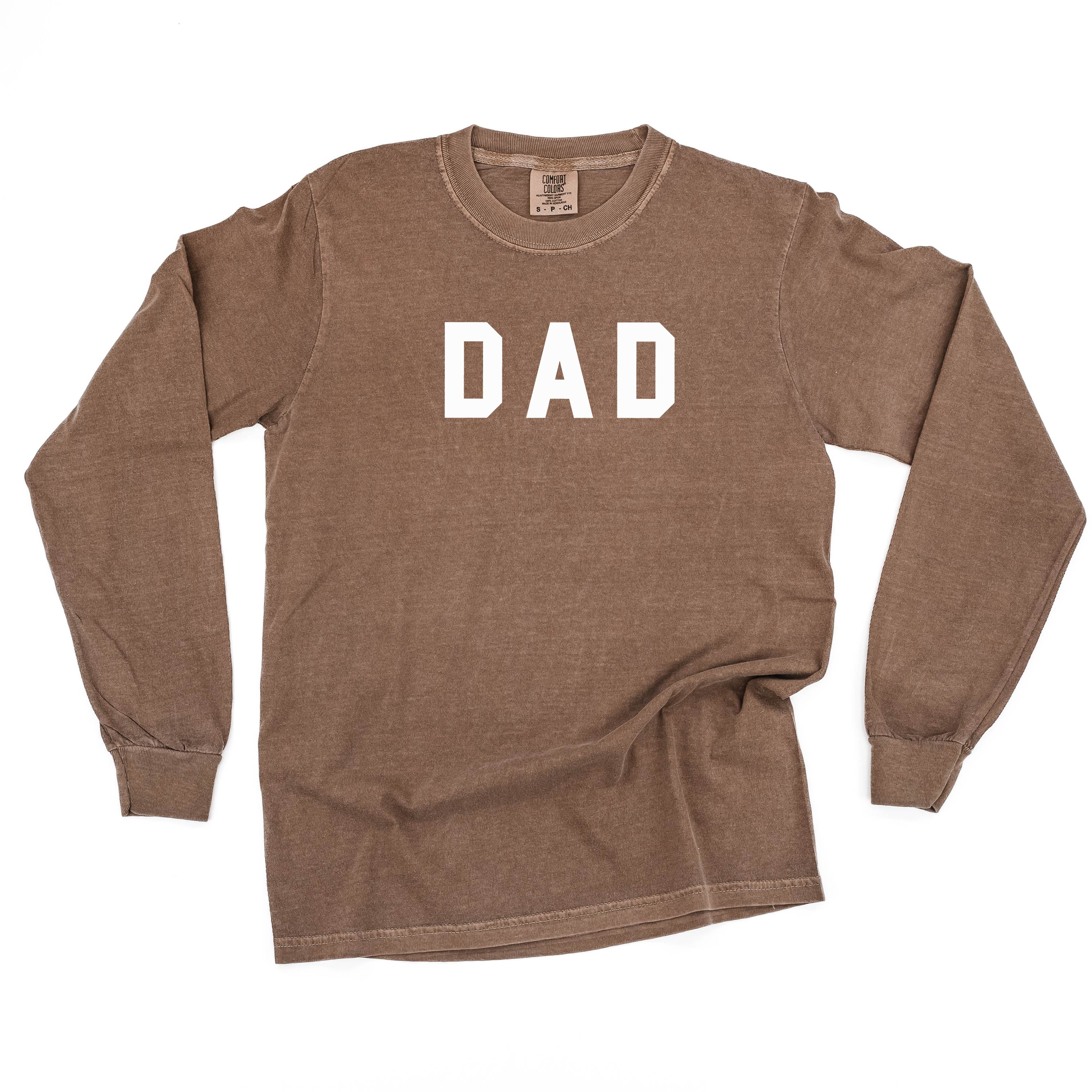 Dad - Standard Block Font - Long Sleeve Comfort Colors Tee