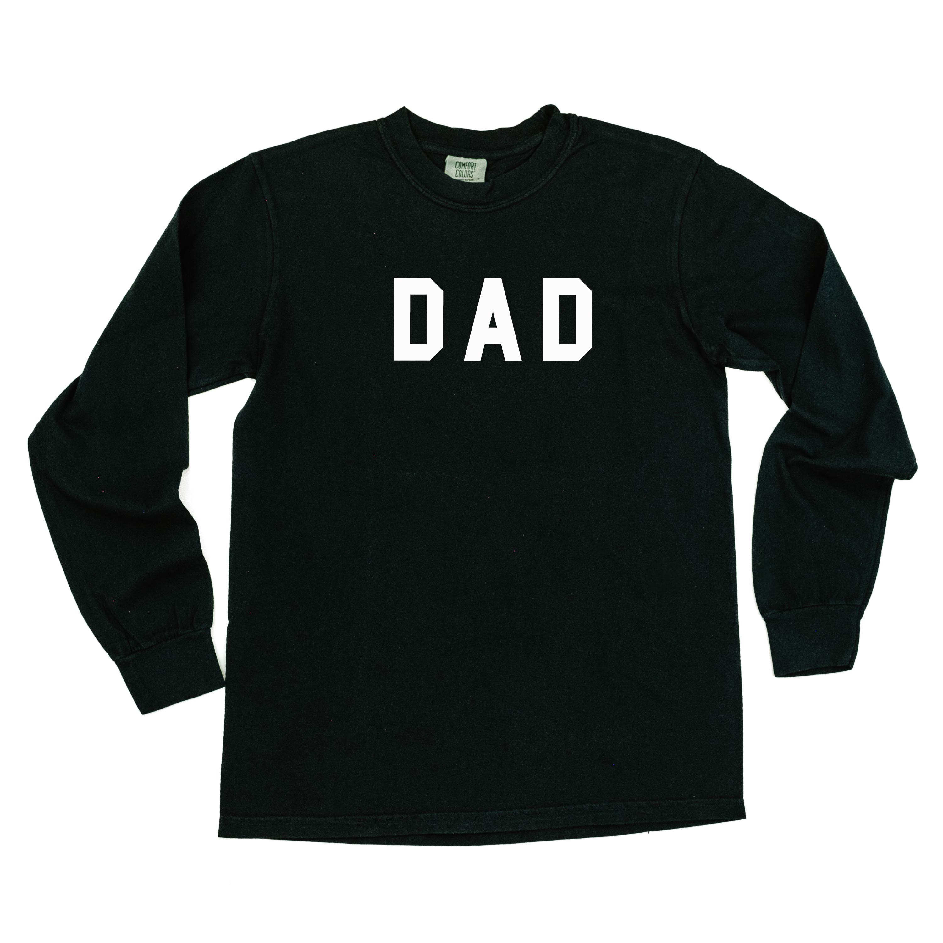 Dad - Standard Block Font - Long Sleeve Comfort Colors Tee