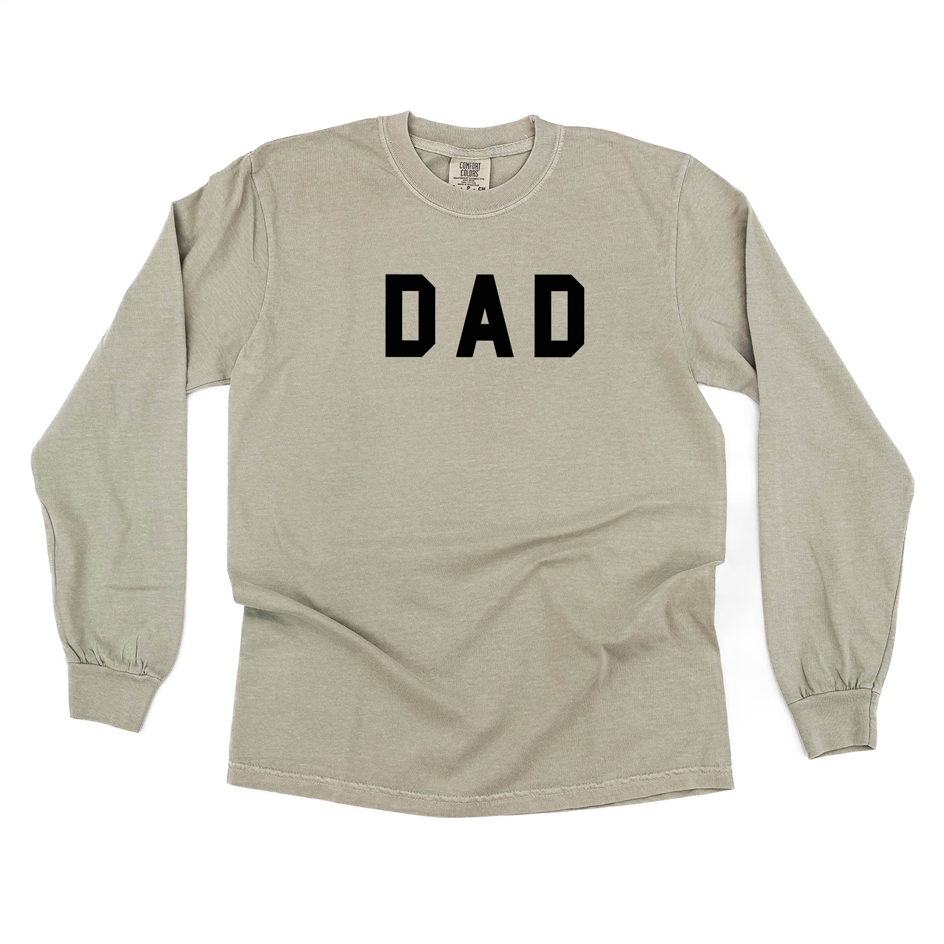 Dad - Standard Block Font - Long Sleeve Comfort Colors Tee