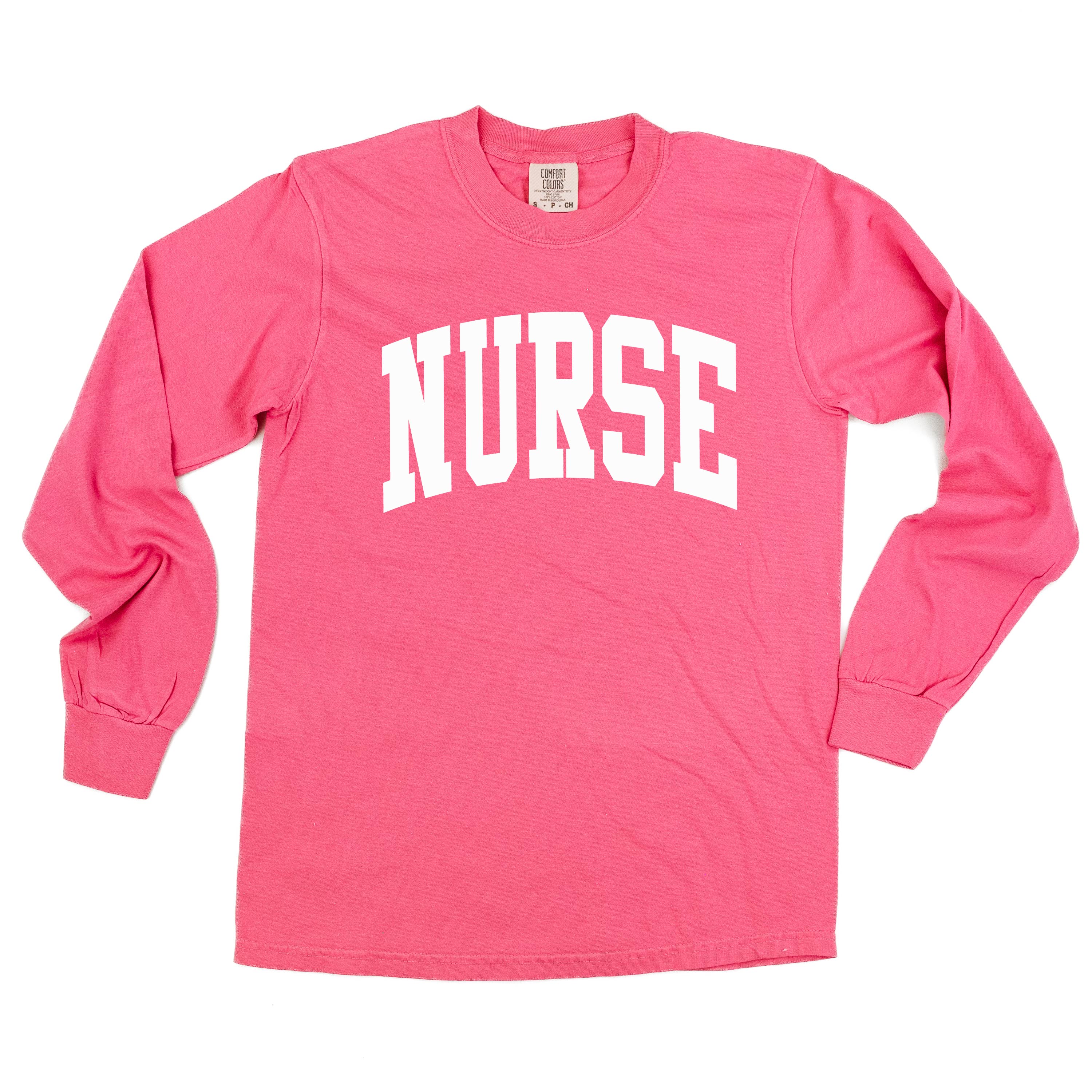 NURSE (Varsity) - LONG SLEEVE COMFORT COLORS TEE