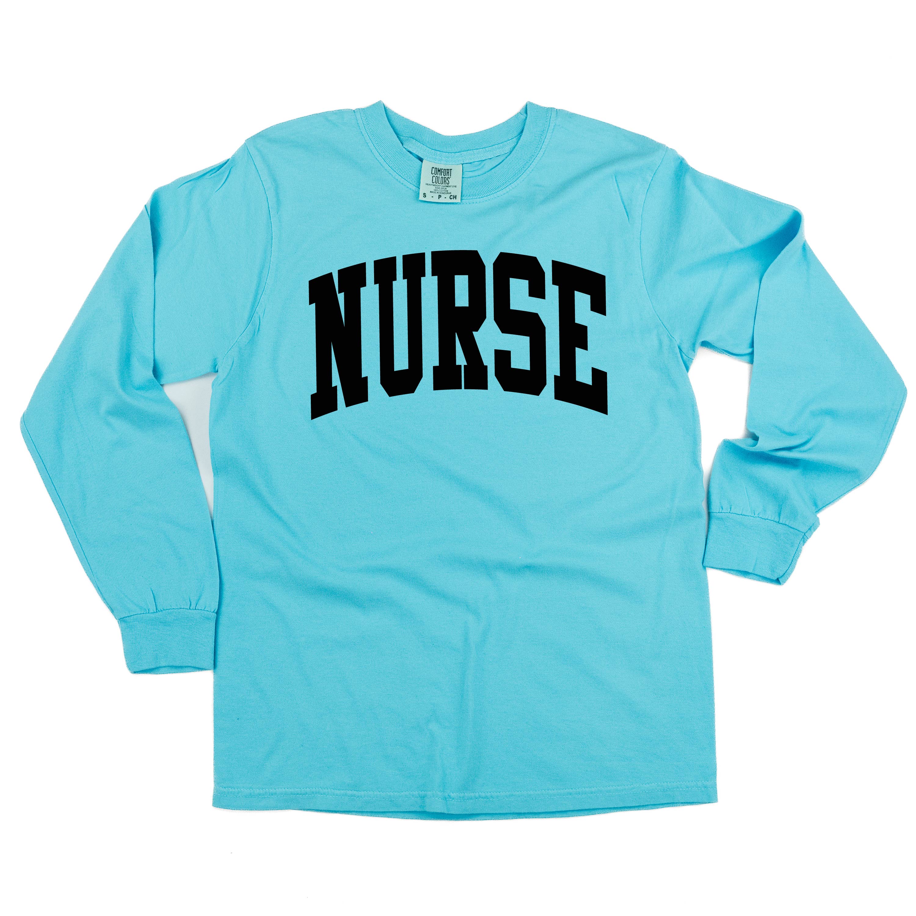 NURSE (Varsity) - LONG SLEEVE COMFORT COLORS TEE