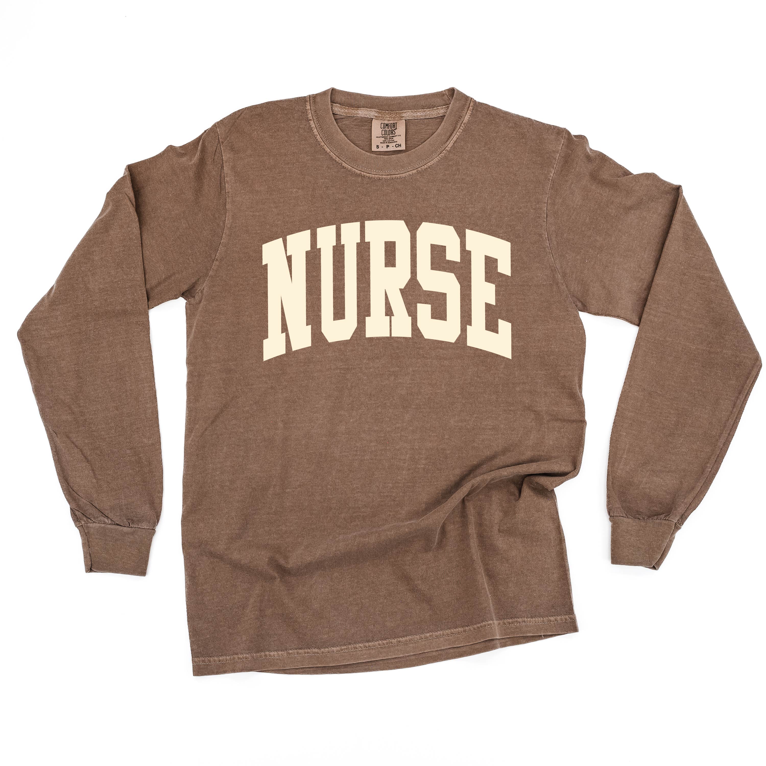 NURSE (Varsity) - LONG SLEEVE COMFORT COLORS TEE