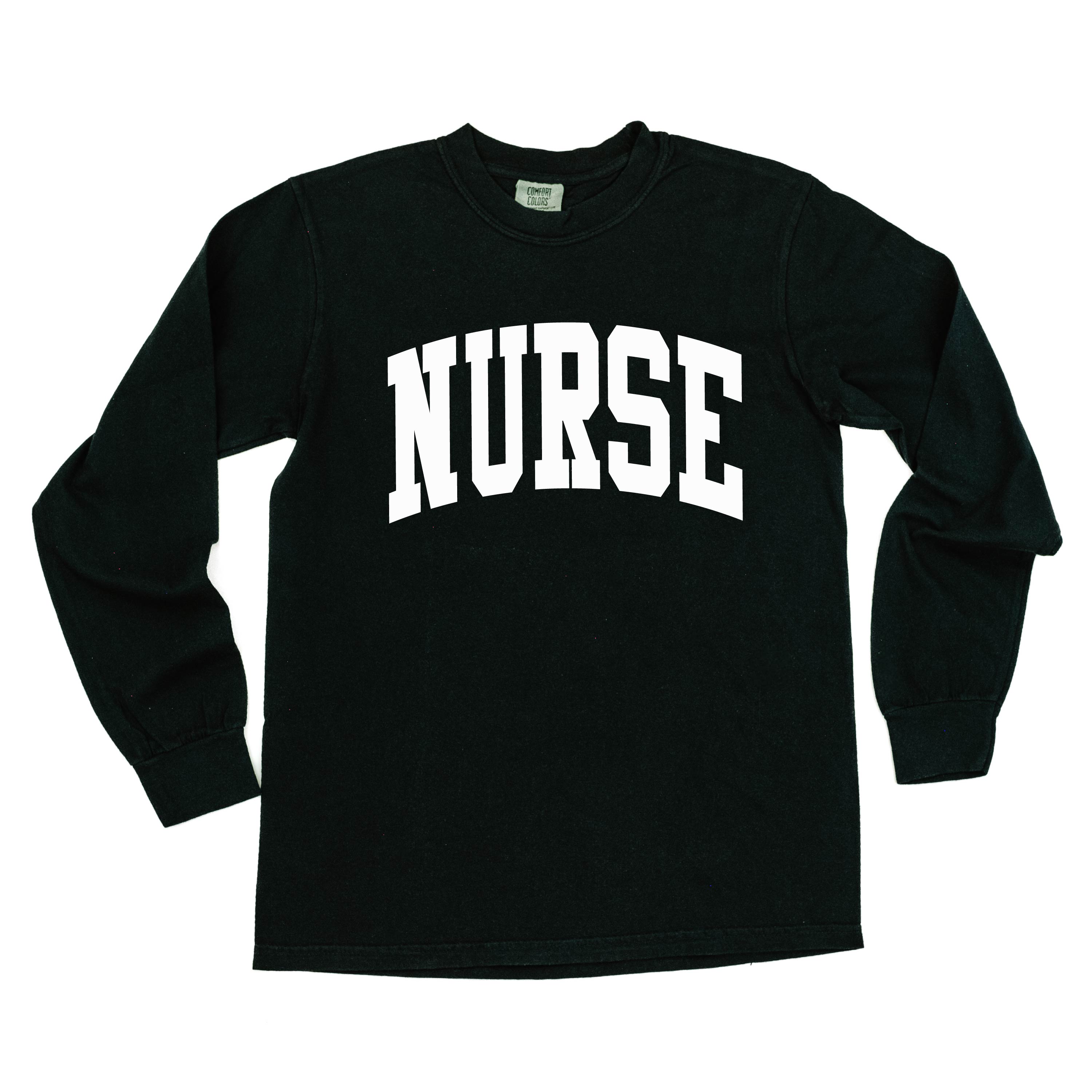 NURSE (Varsity) - LONG SLEEVE COMFORT COLORS TEE