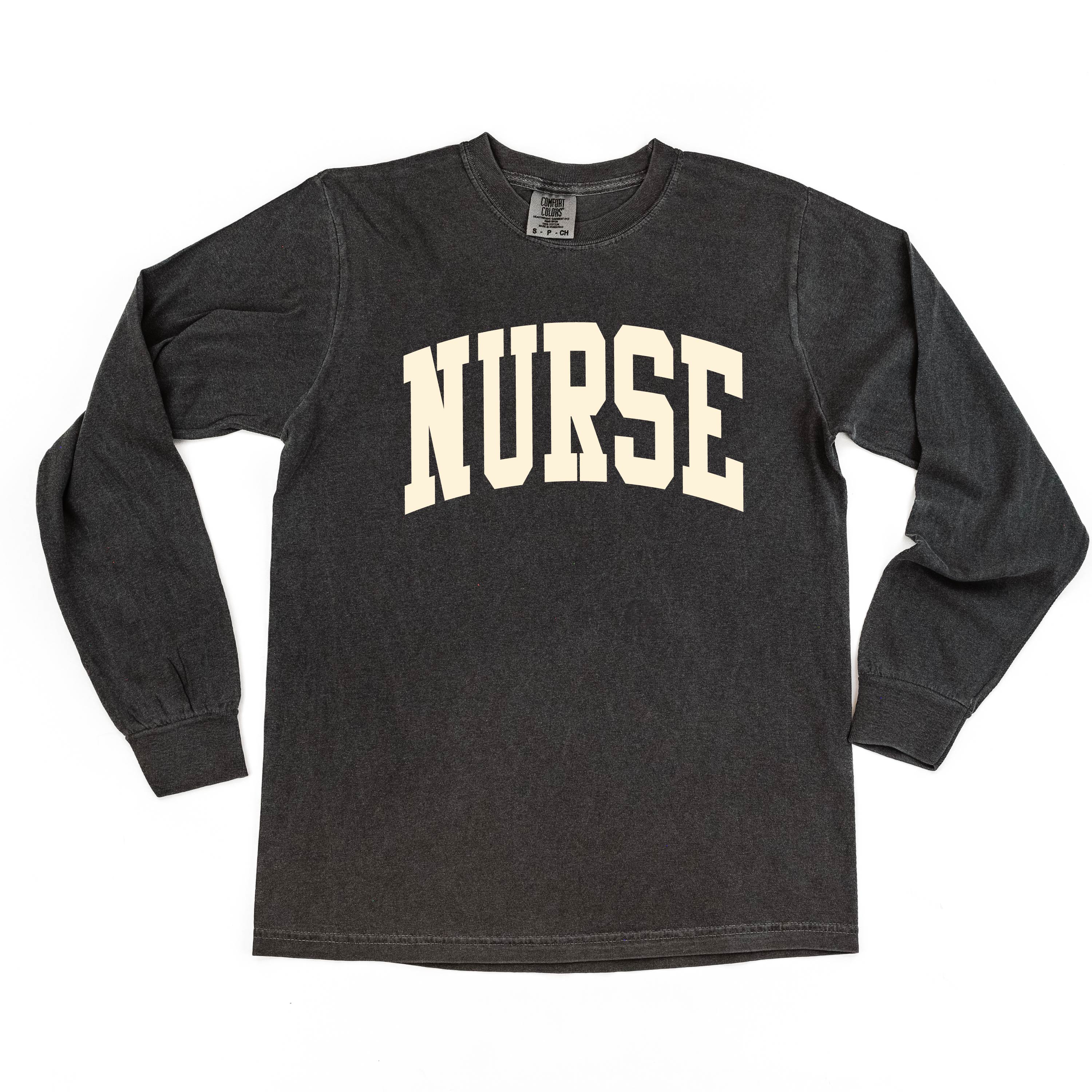 NURSE (Varsity) - LONG SLEEVE COMFORT COLORS TEE