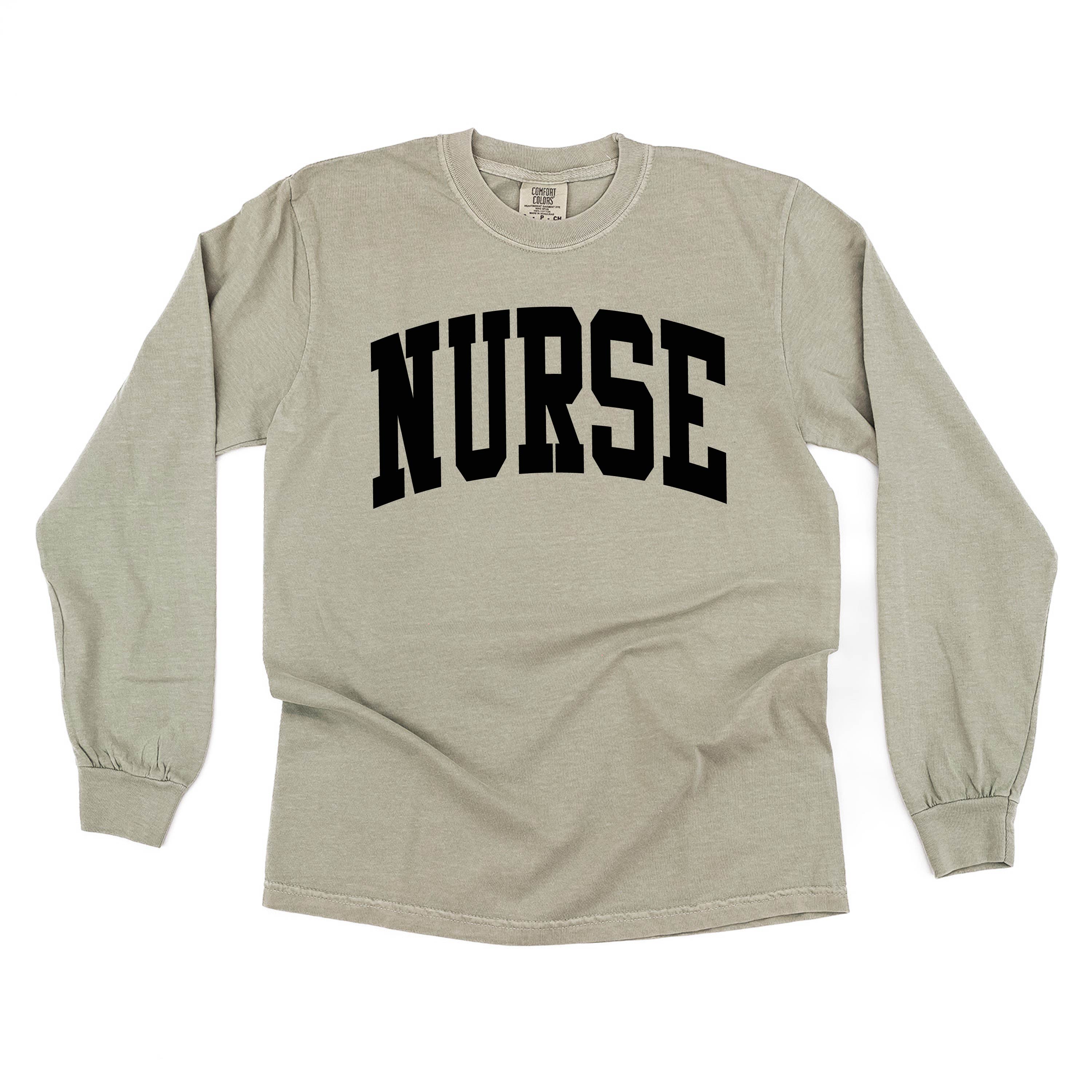 NURSE (Varsity) - LONG SLEEVE COMFORT COLORS TEE