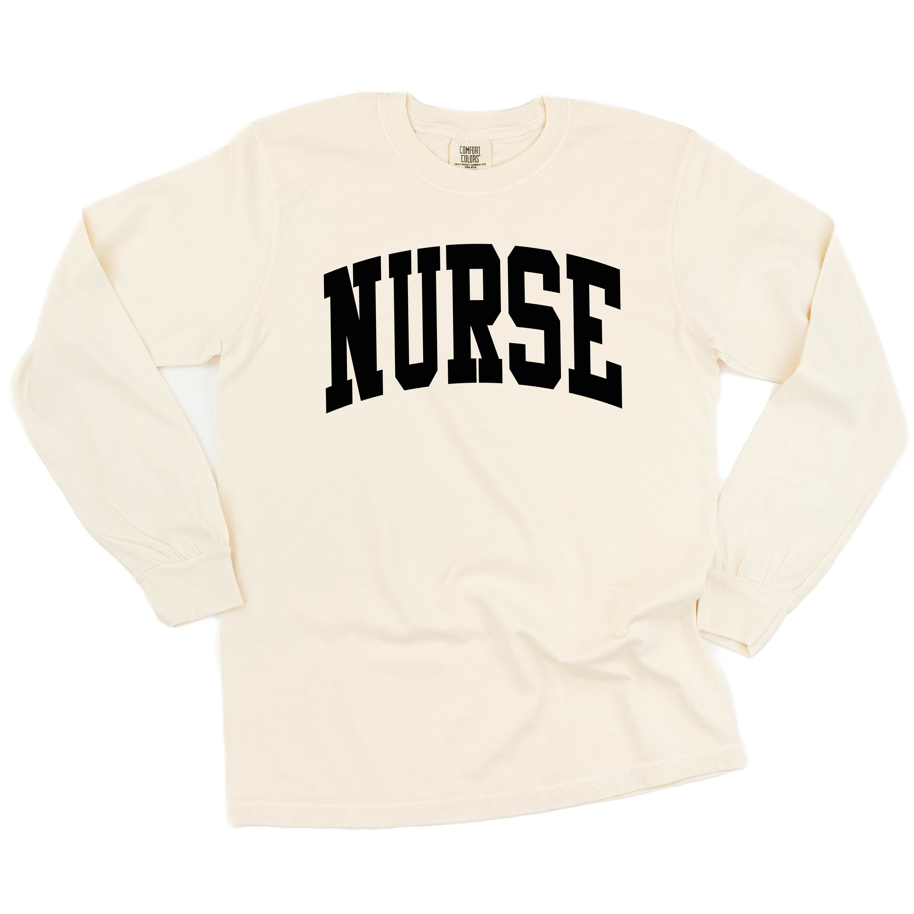NURSE (Varsity) - LONG SLEEVE COMFORT COLORS TEE