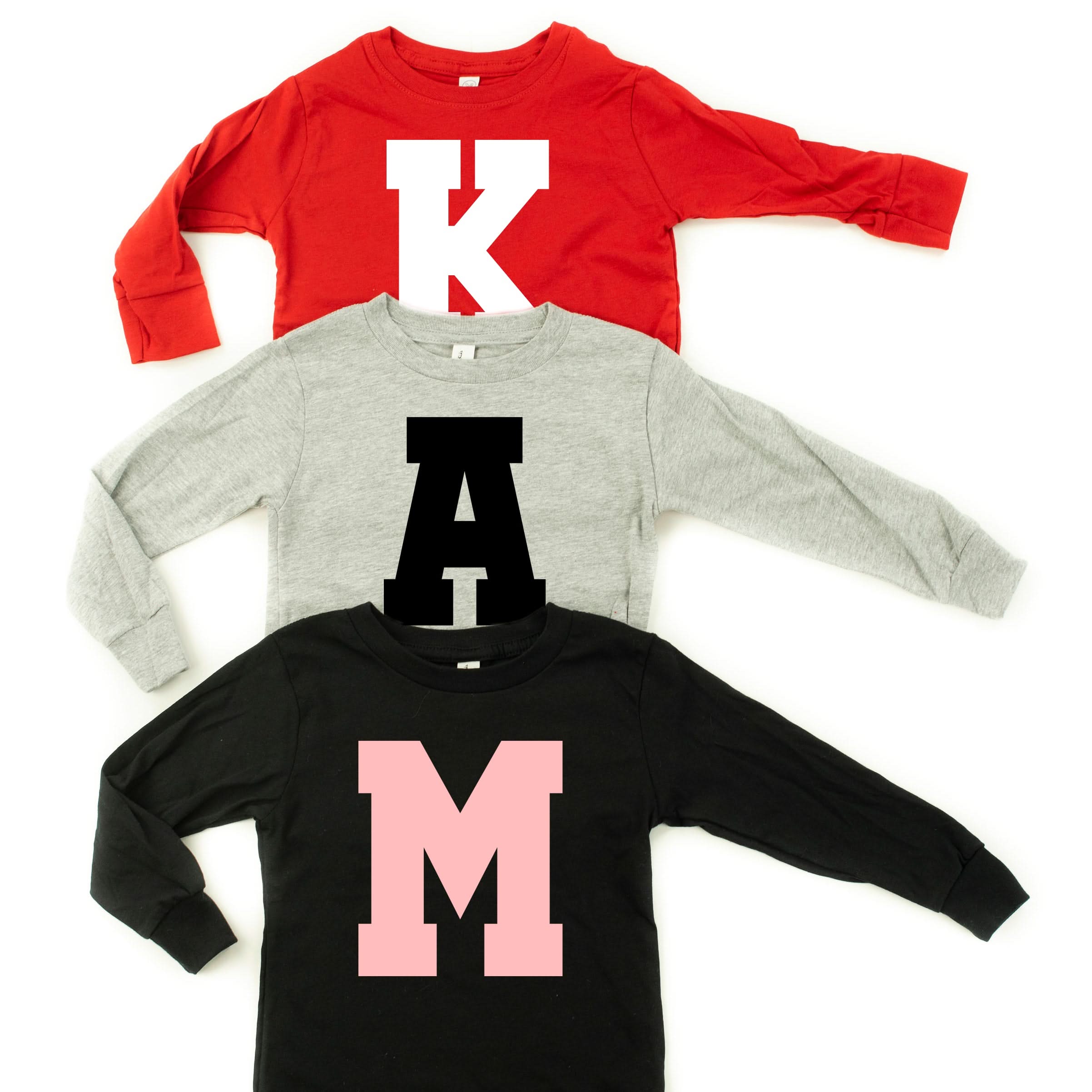 Varsity Initials - Child Long Sleeve Tee