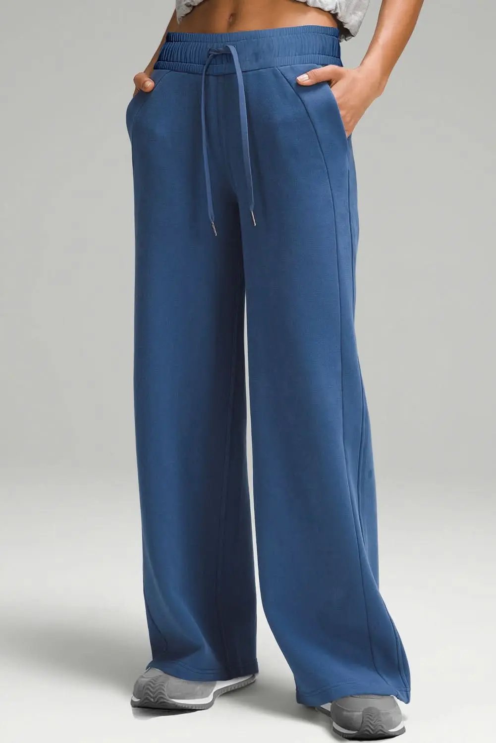 Love Salve Blue Wide Leg Women&amp;#39;s Sweatpants Daily Casual Comfy Winter Activewear