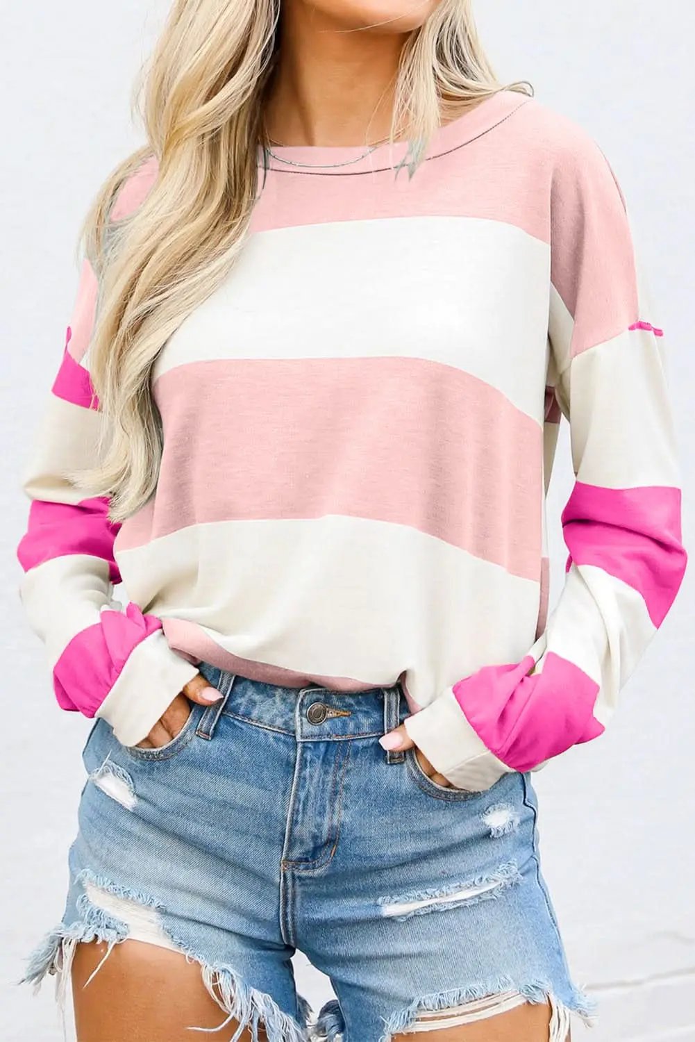 Love Salve Light pink drop shoulder top