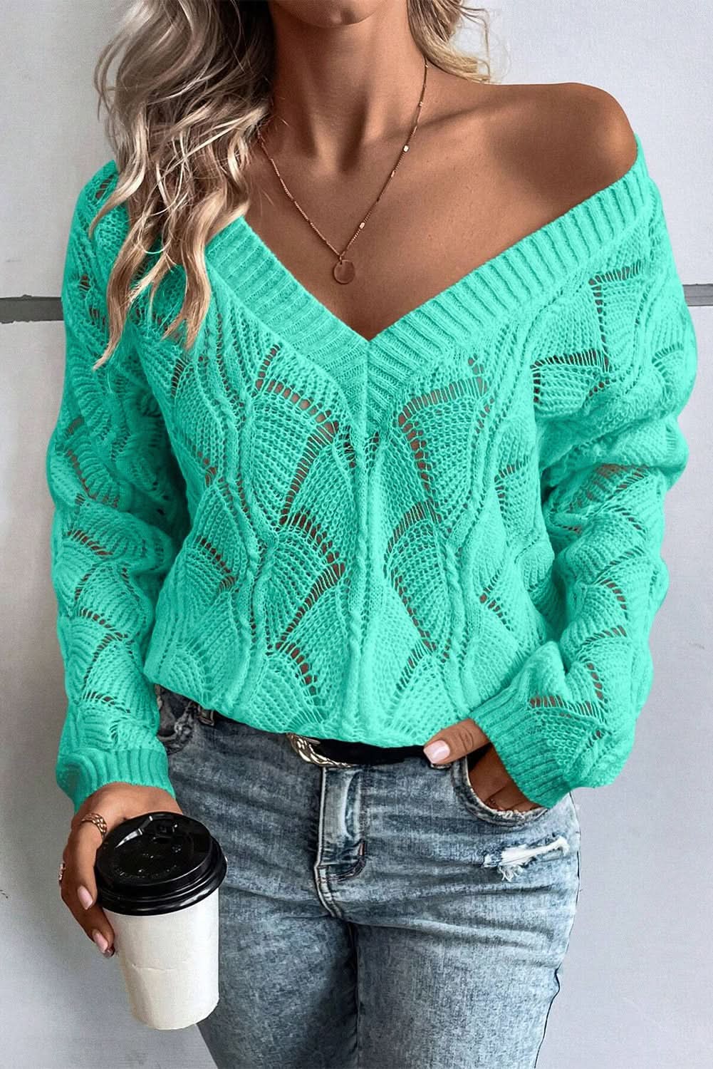 Love Salve Chic mint green knit sweater