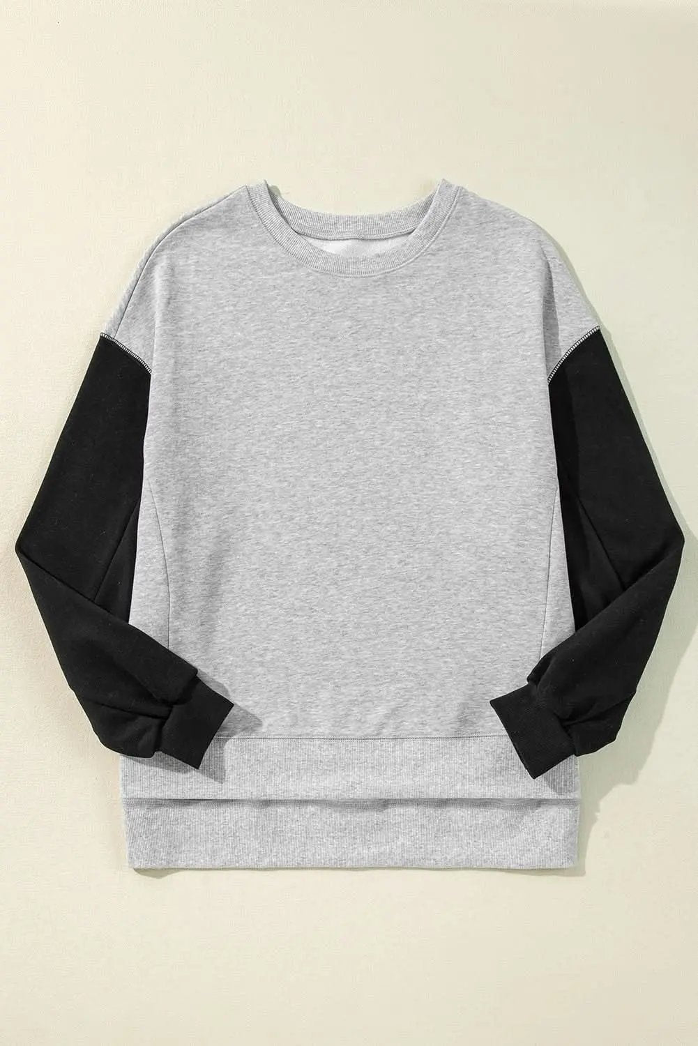 Love Salve Gray Drop Shoulder Pullover Women&amp;#39;s Casual Sweatshirt: Comfy &amp;amp; Chic