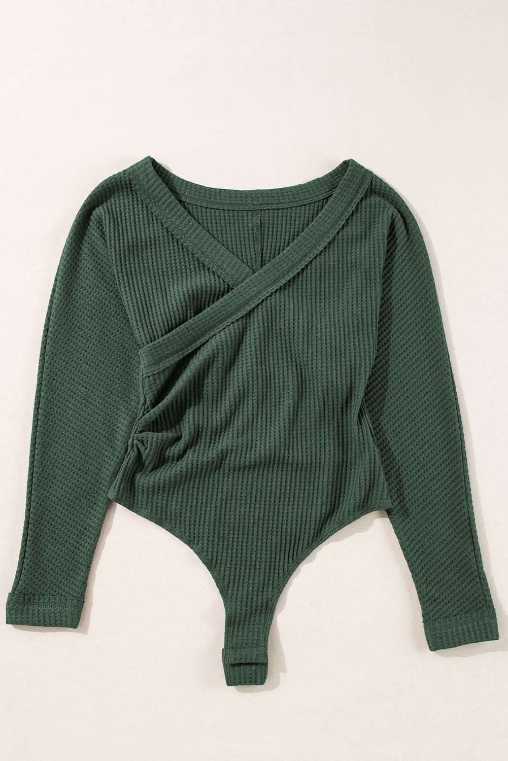 Chic blackish green ribbed bodysuit
