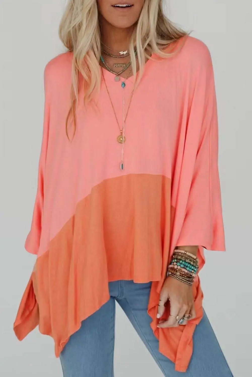 Grapefruit orange oversized top