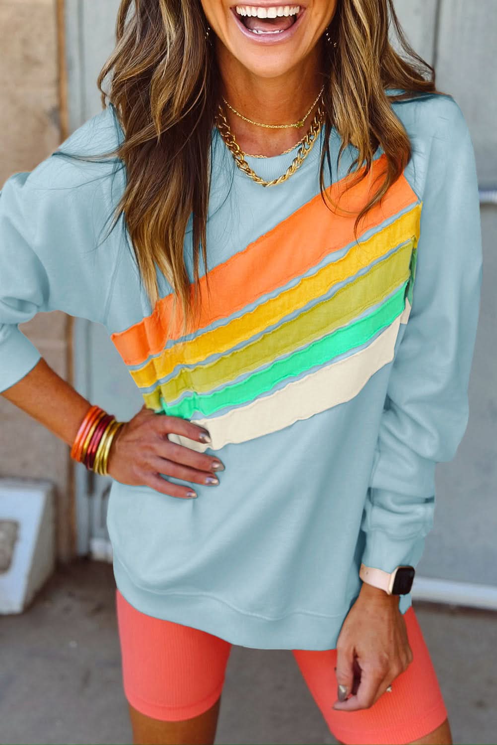 Love Salve Vibrant colorblock sweatshirt