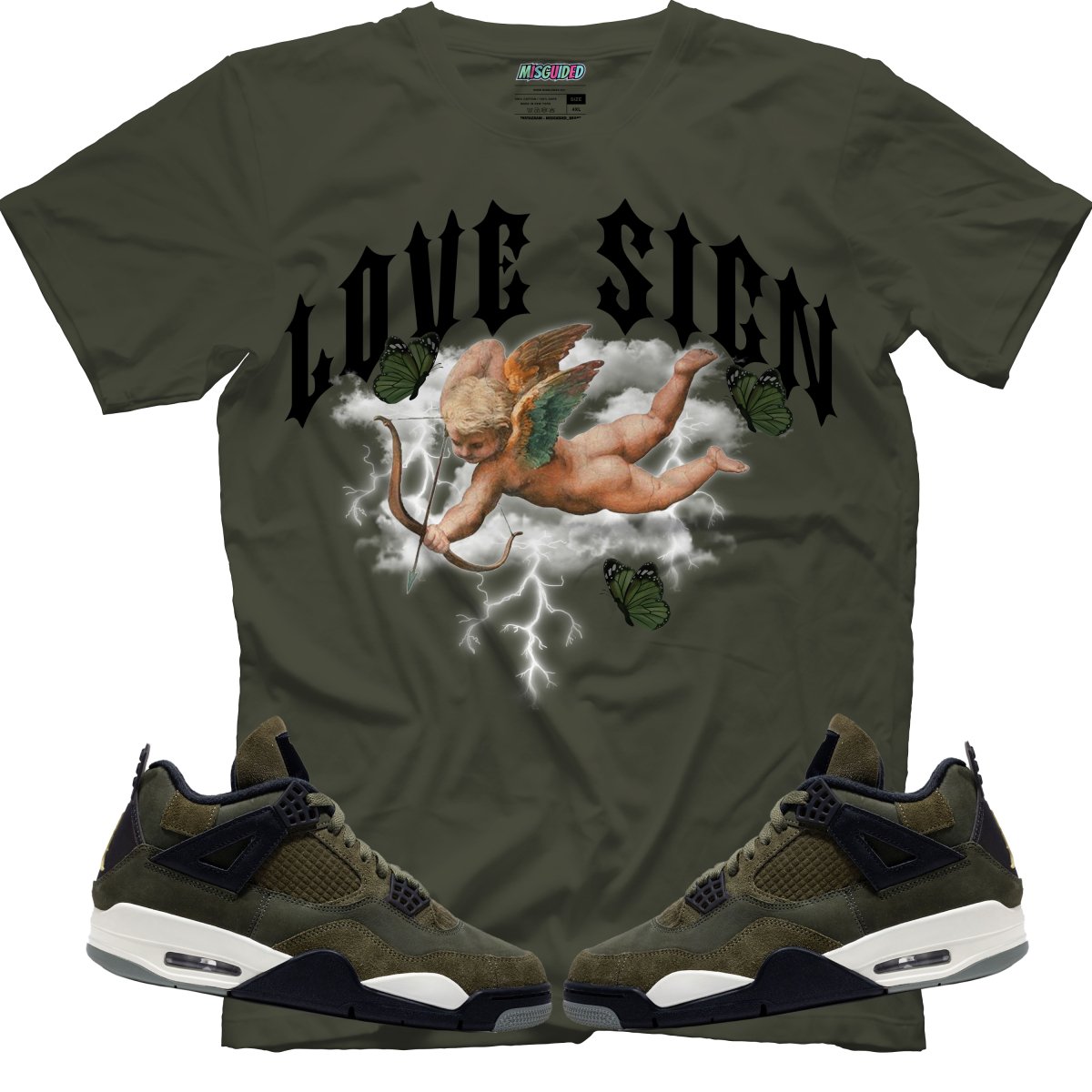 Love Sign (Air Jordan 4 Craft &amp;quot;Olive&amp;quot;) T-Shirt