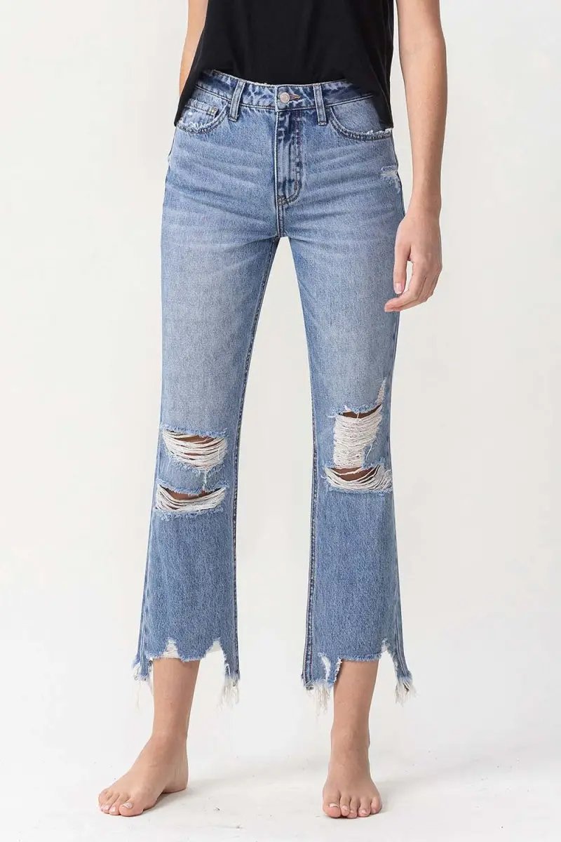Lovervet Distressed Jeans Women&amp;#39;s High Rise Straight Leg USA Shipped