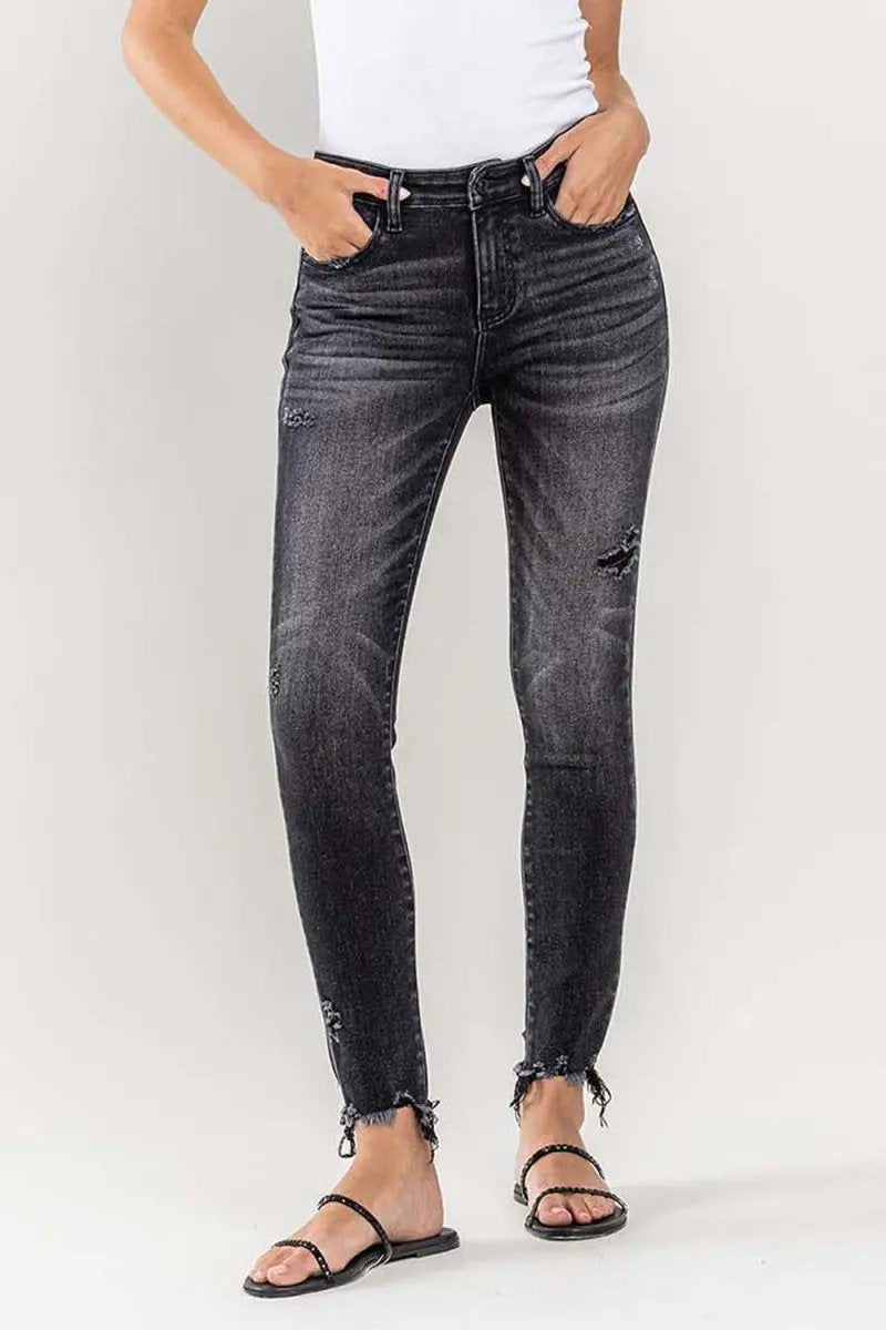 Trendsi Lovervet Raw Hem Jeans Women&amp;#39;s Cropped Skinny Fit USA Shipped