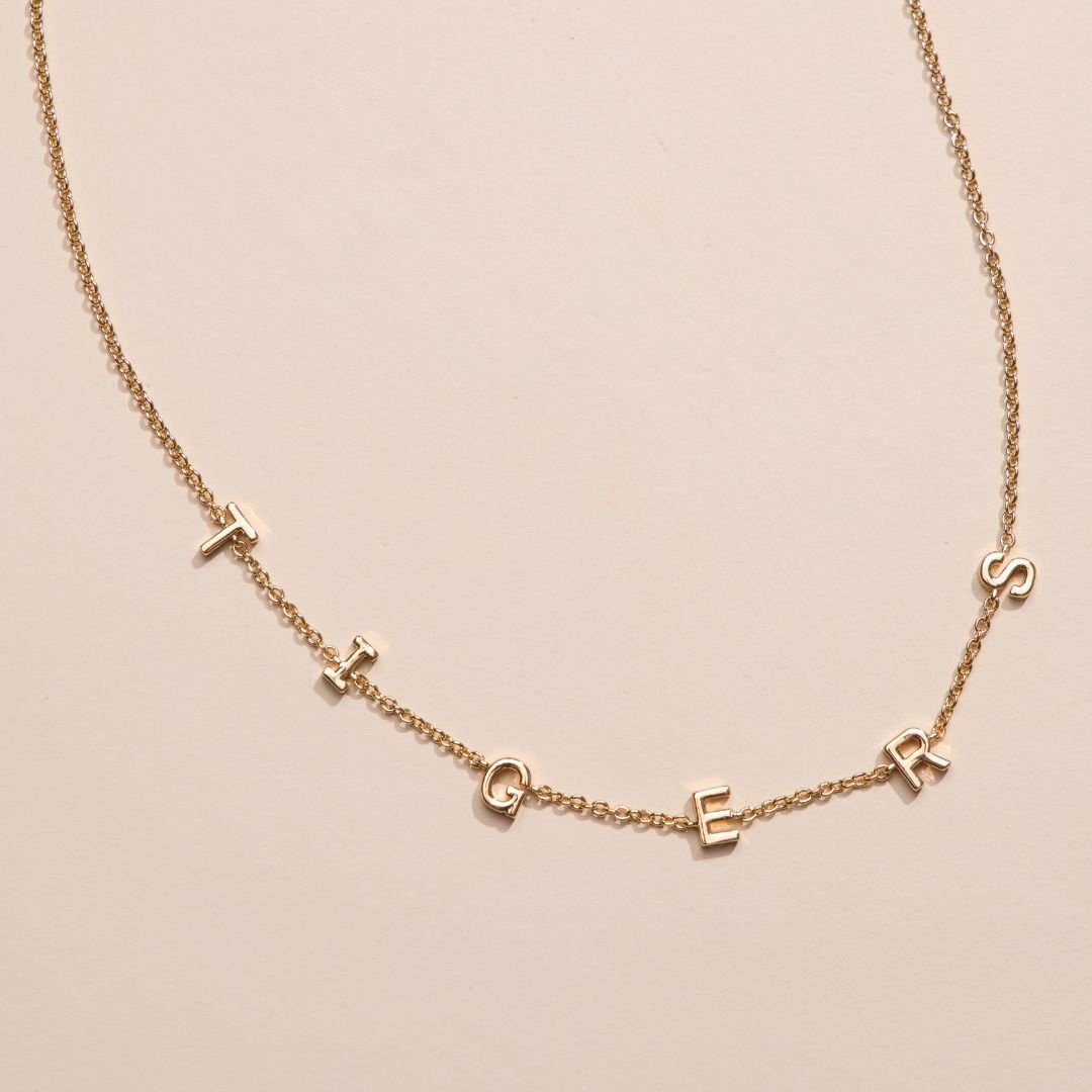 LSU &amp;quot;TIGERS&amp;quot; Initial Necklace