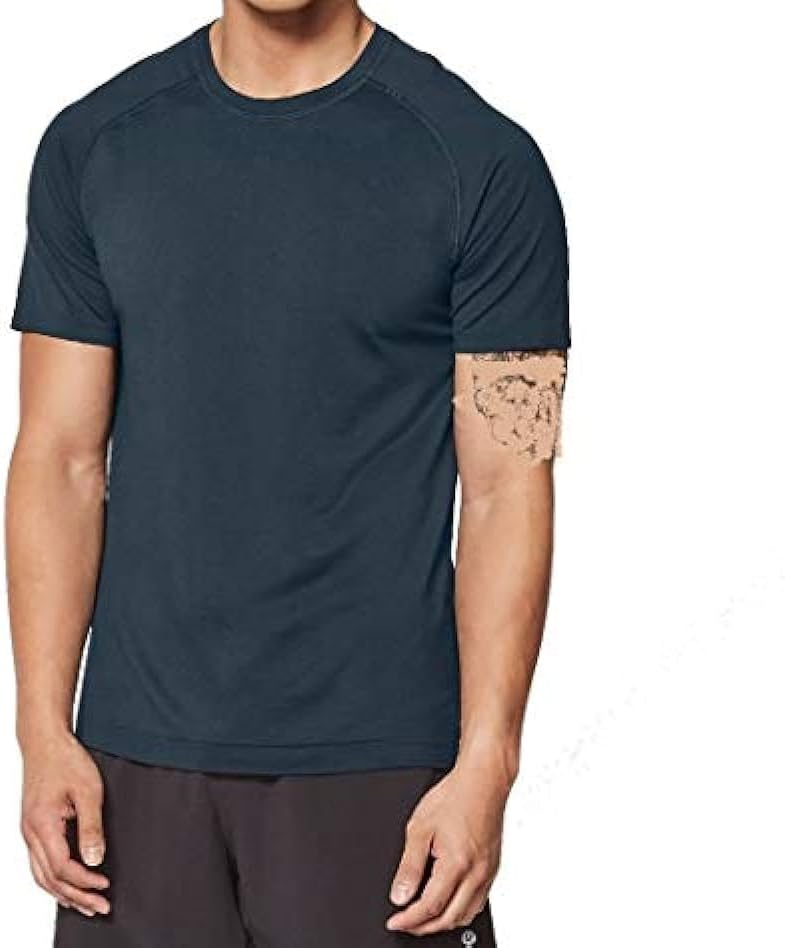 lululemon Men&amp;#39;s Metal Vent Tech Short Sleeve Crew T-Shirt (Navy, XL)