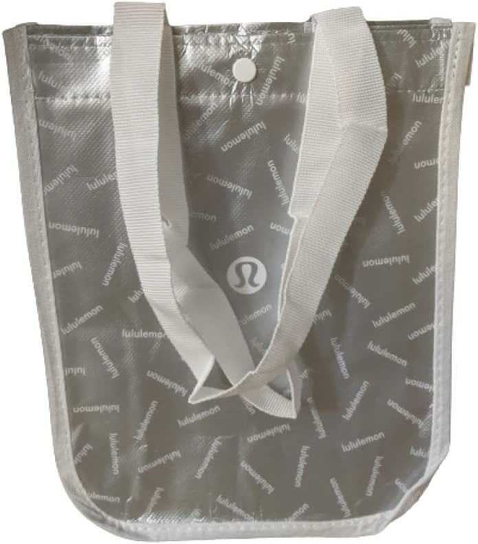 Lululemon Small Reusable Tote Carryall Gym Bag (White/Silver)