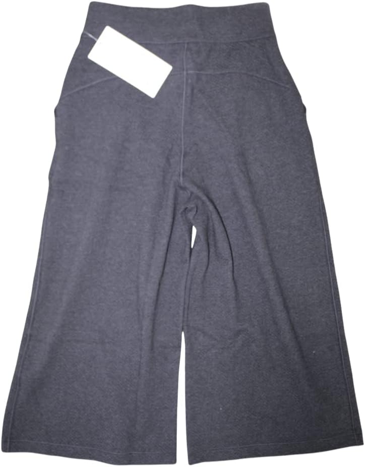 lululemon Womens Can You Feel The Pleat SHR Crop Pant Size 6 Super High Rise Wide Pants Dark Gray