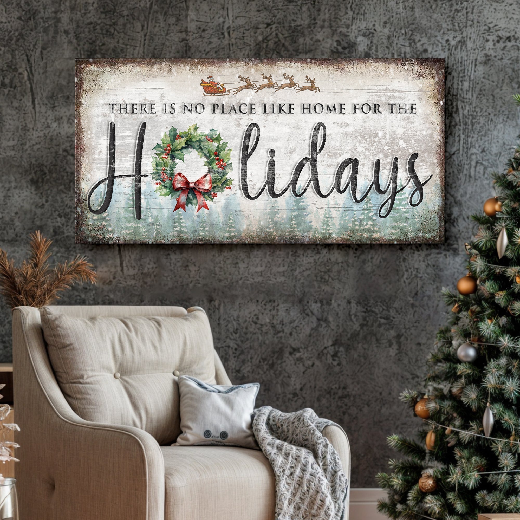 There&amp;#39;s No Place Like Home For The Holidays Christmas Sign IV