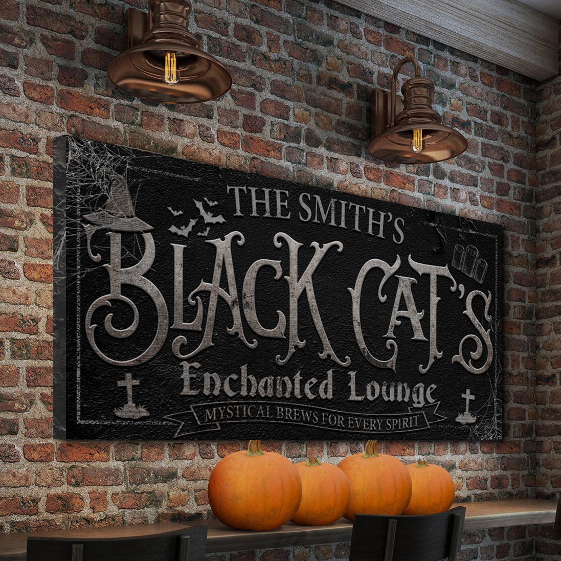 Black Cat&amp;#39;s Enchanted Lounge Halloween Sign II