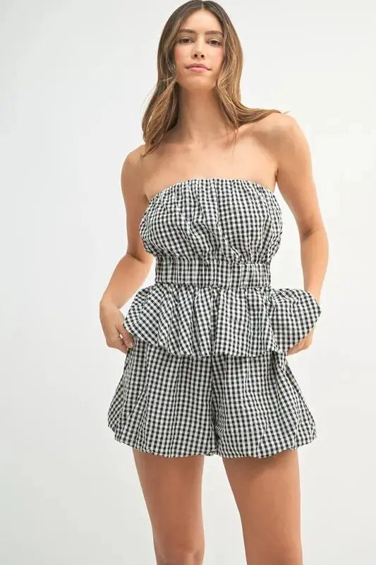 Trendsi Gingham Set Women&amp;#39;s Cute Two Piece Set USA Shipped
