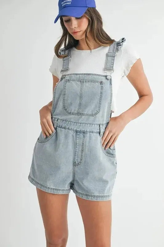 Denim Romper Women&amp;#39;s Casual Cute Overall Jumpsuit USA Ship