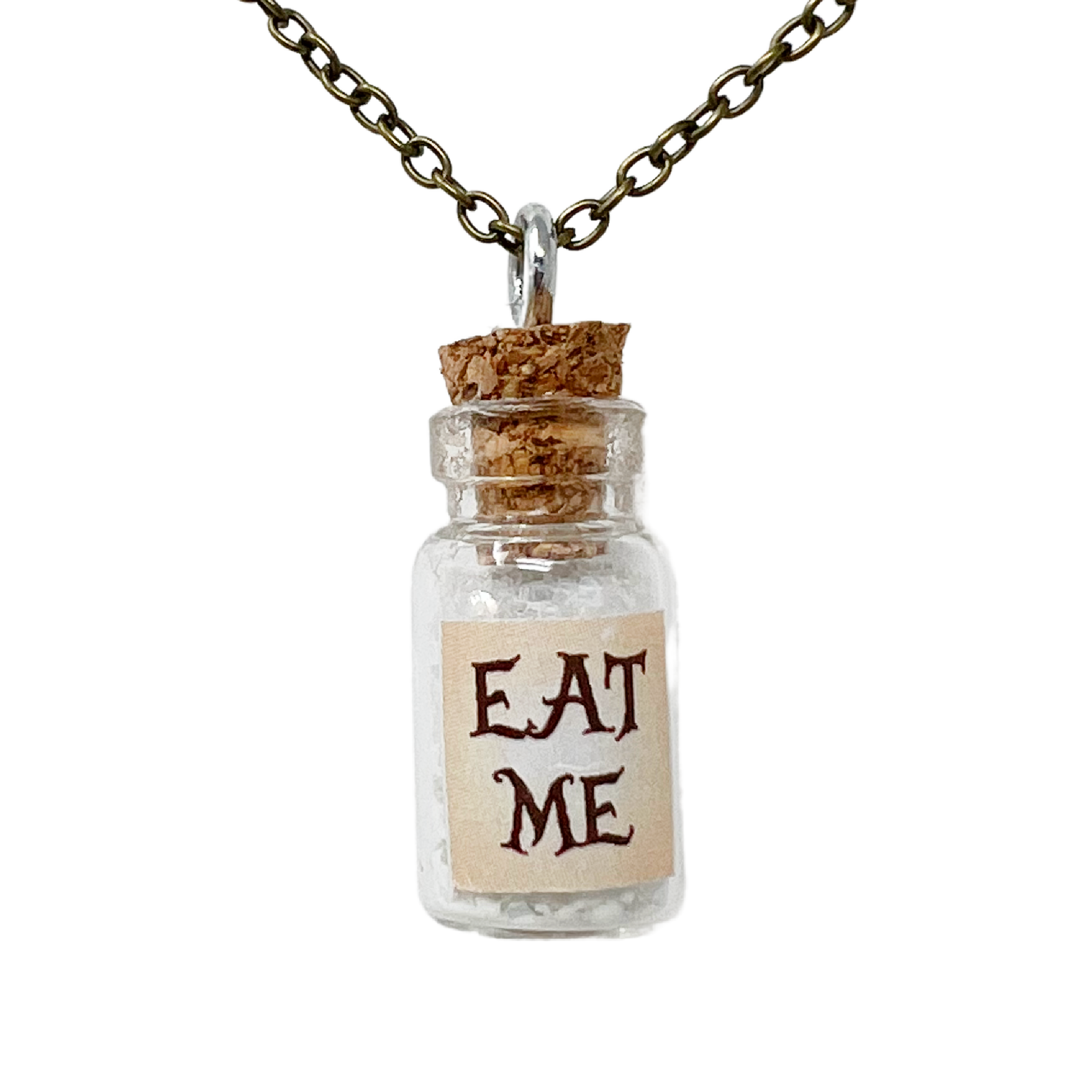 Alice in Wonderland eat me necklace