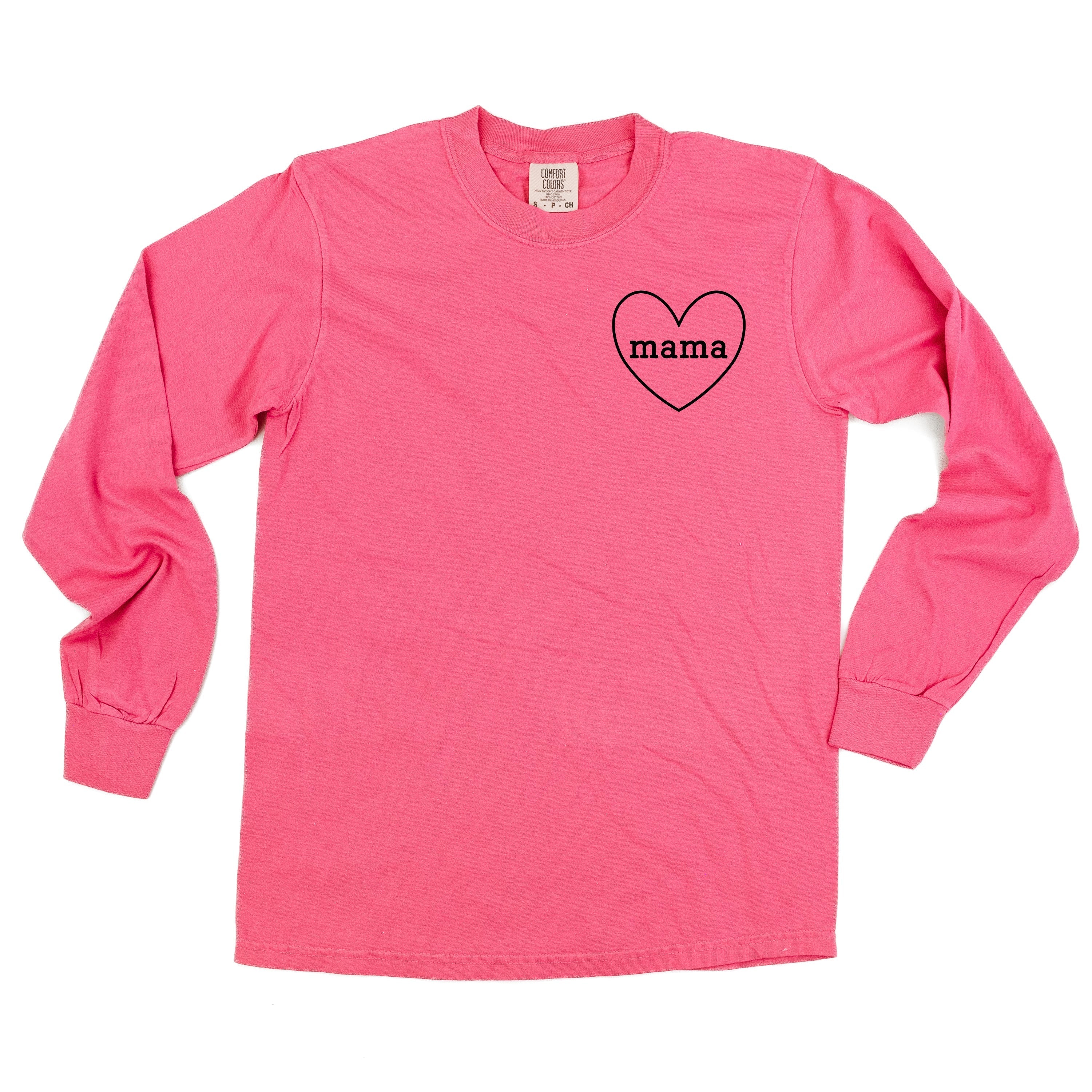 Mama (Heart Around) - LONG SLEEVE Comfort Colors Tee