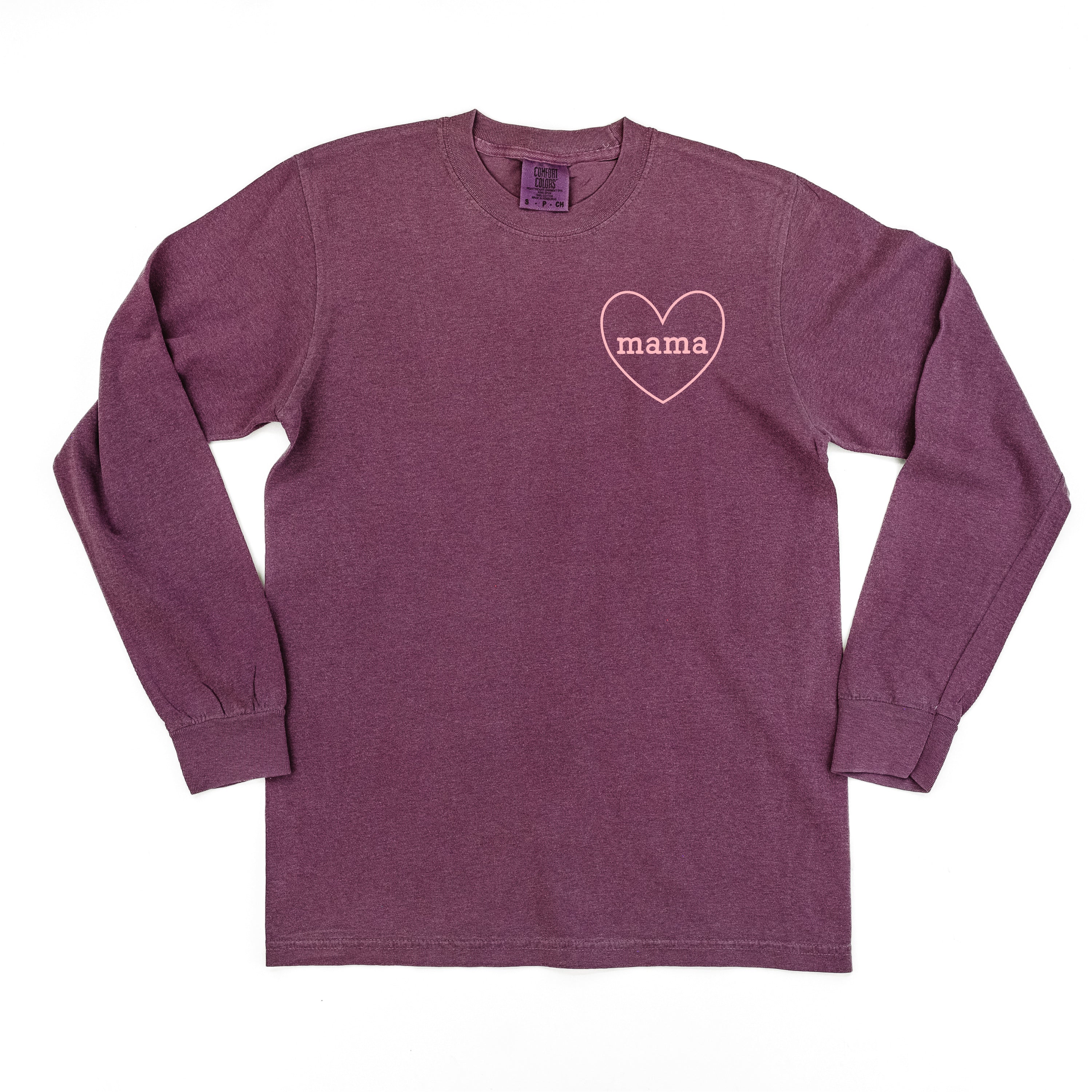 Mama (Heart Around) - LONG SLEEVE Comfort Colors Tee