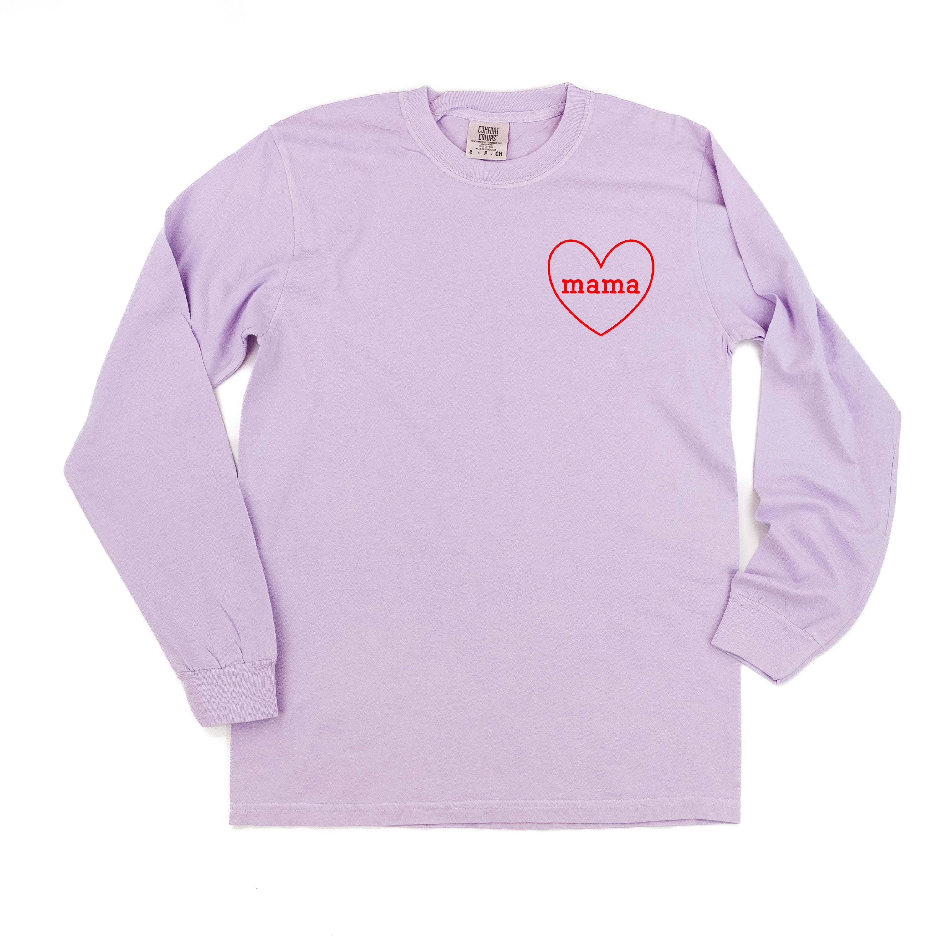 Mama (Heart Around) - LONG SLEEVE Comfort Colors Tee