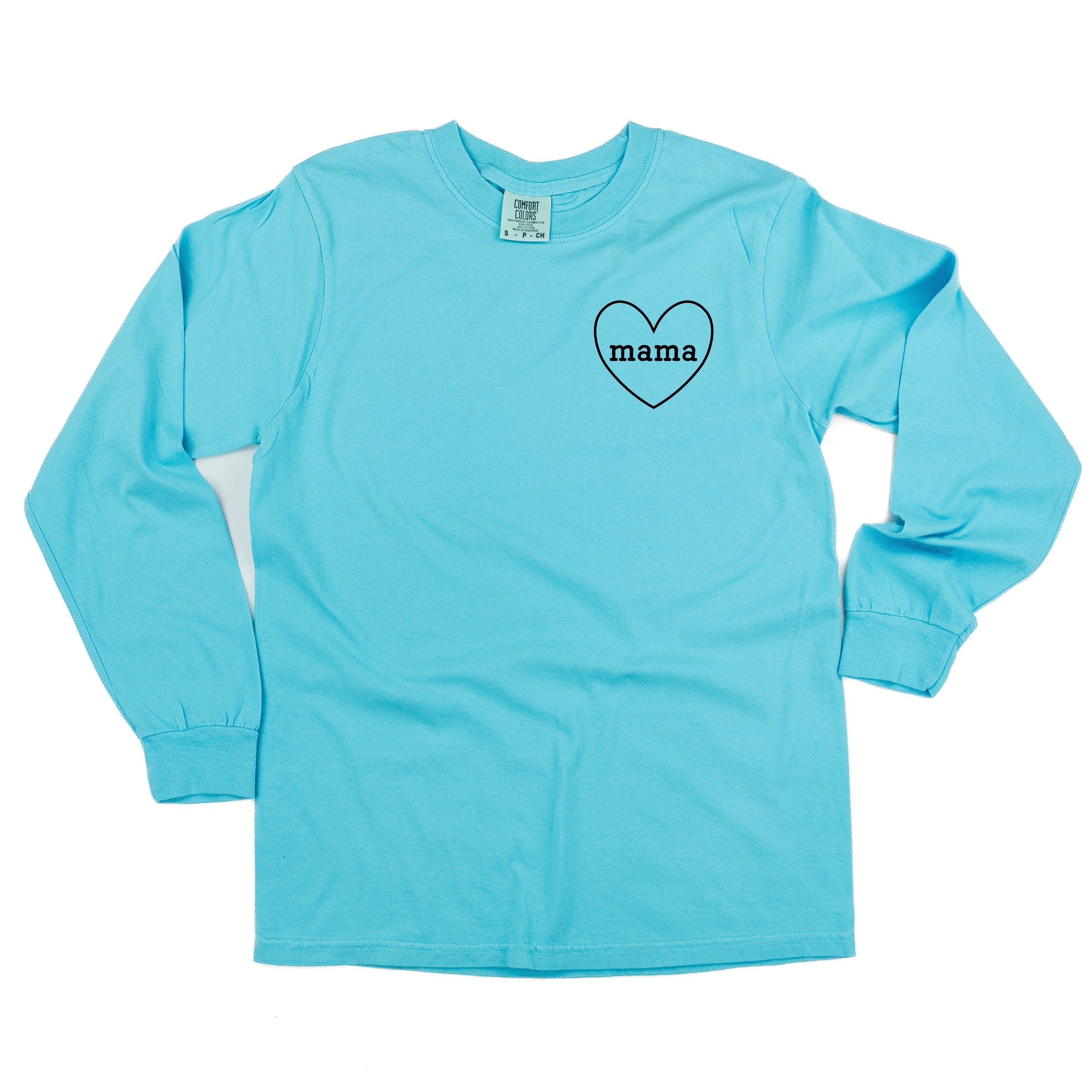 Mama (Heart Around) - LONG SLEEVE Comfort Colors Tee