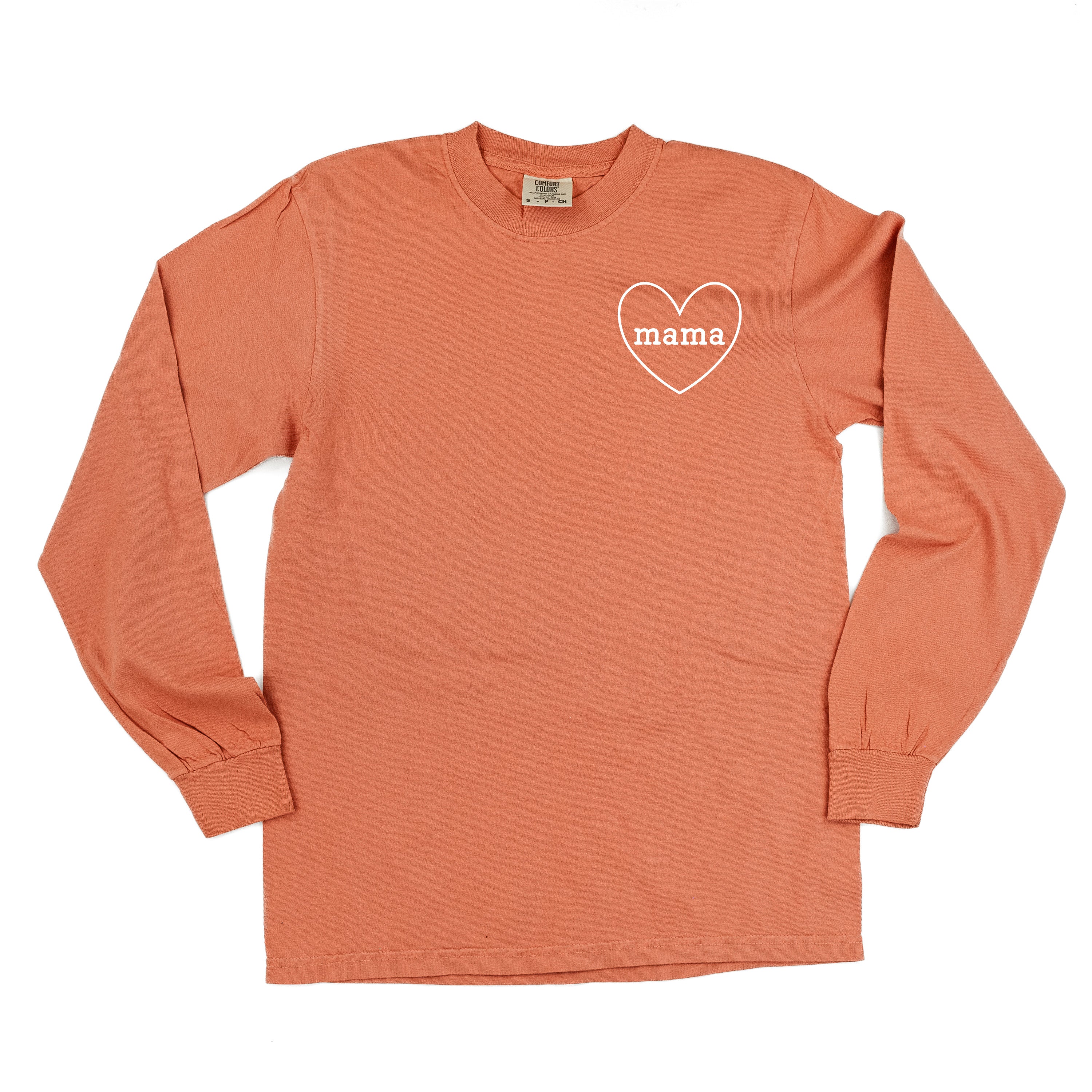Mama (Heart Around) - LONG SLEEVE Comfort Colors Tee