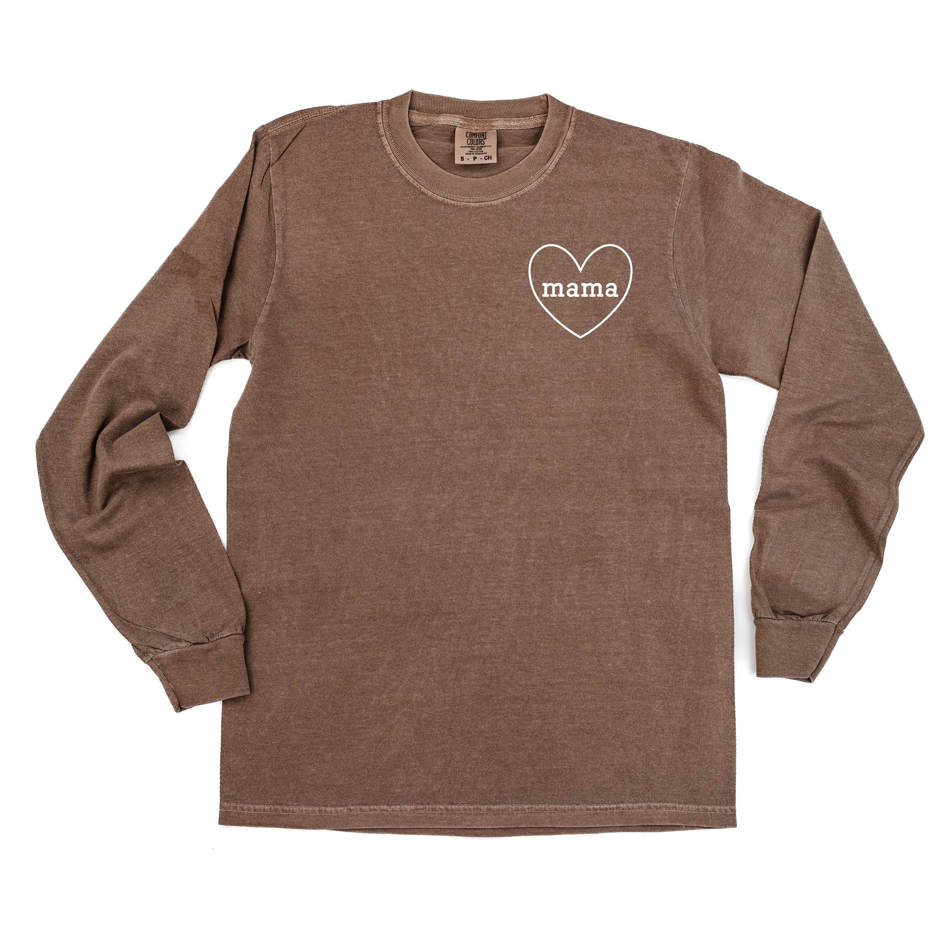 Mama (Heart Around) - LONG SLEEVE Comfort Colors Tee