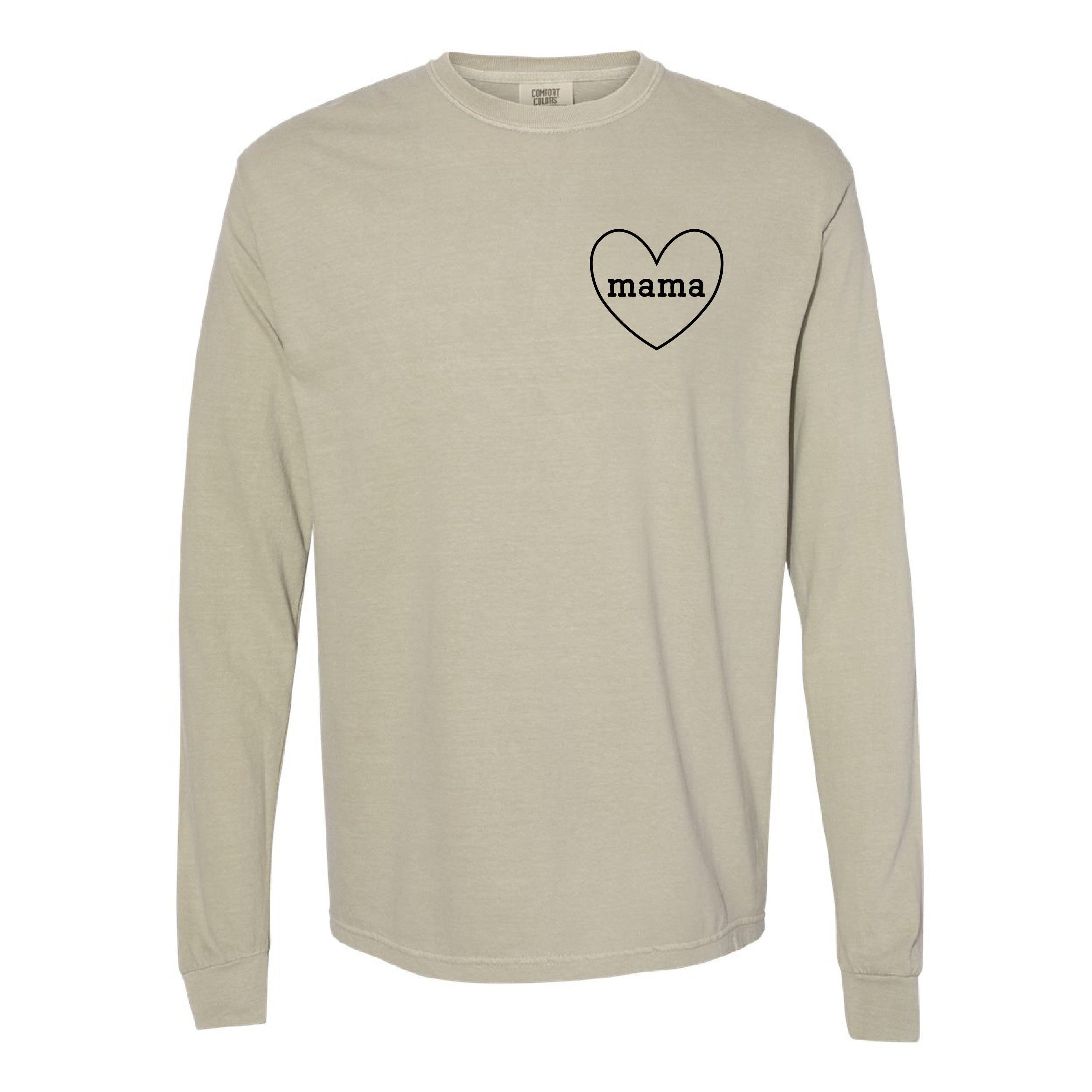 Mama (Heart Around) - LONG SLEEVE Comfort Colors Tee